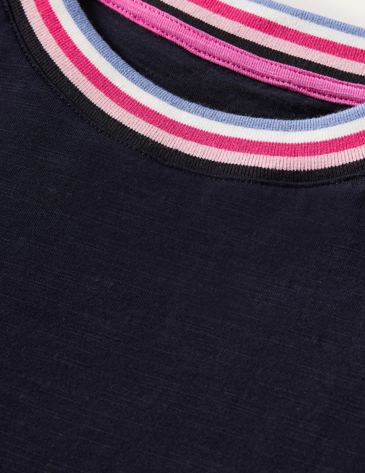Blouson-T-Shirt mit Rippstrickabschlüssen-Marineblau