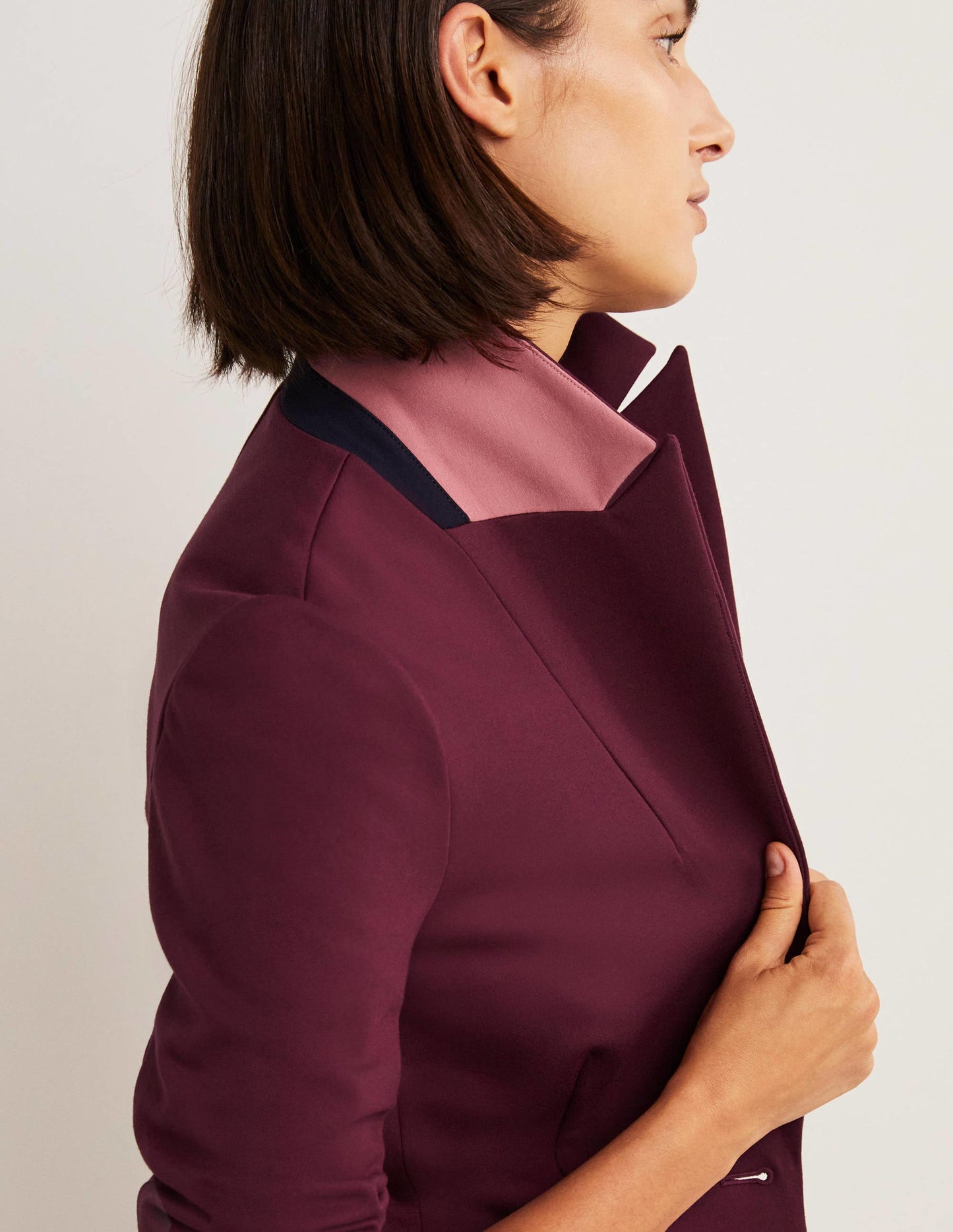 Figurbetonter Blazer aus Stretchjersey-Glühweinrot