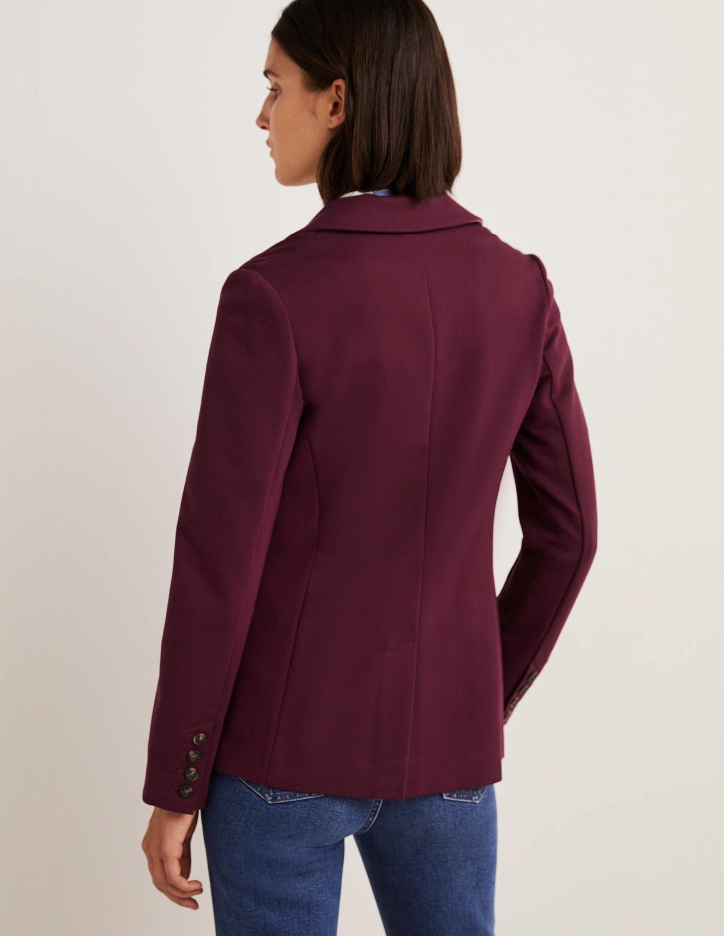 Figurbetonter Blazer aus Stretchjersey-Glühweinrot