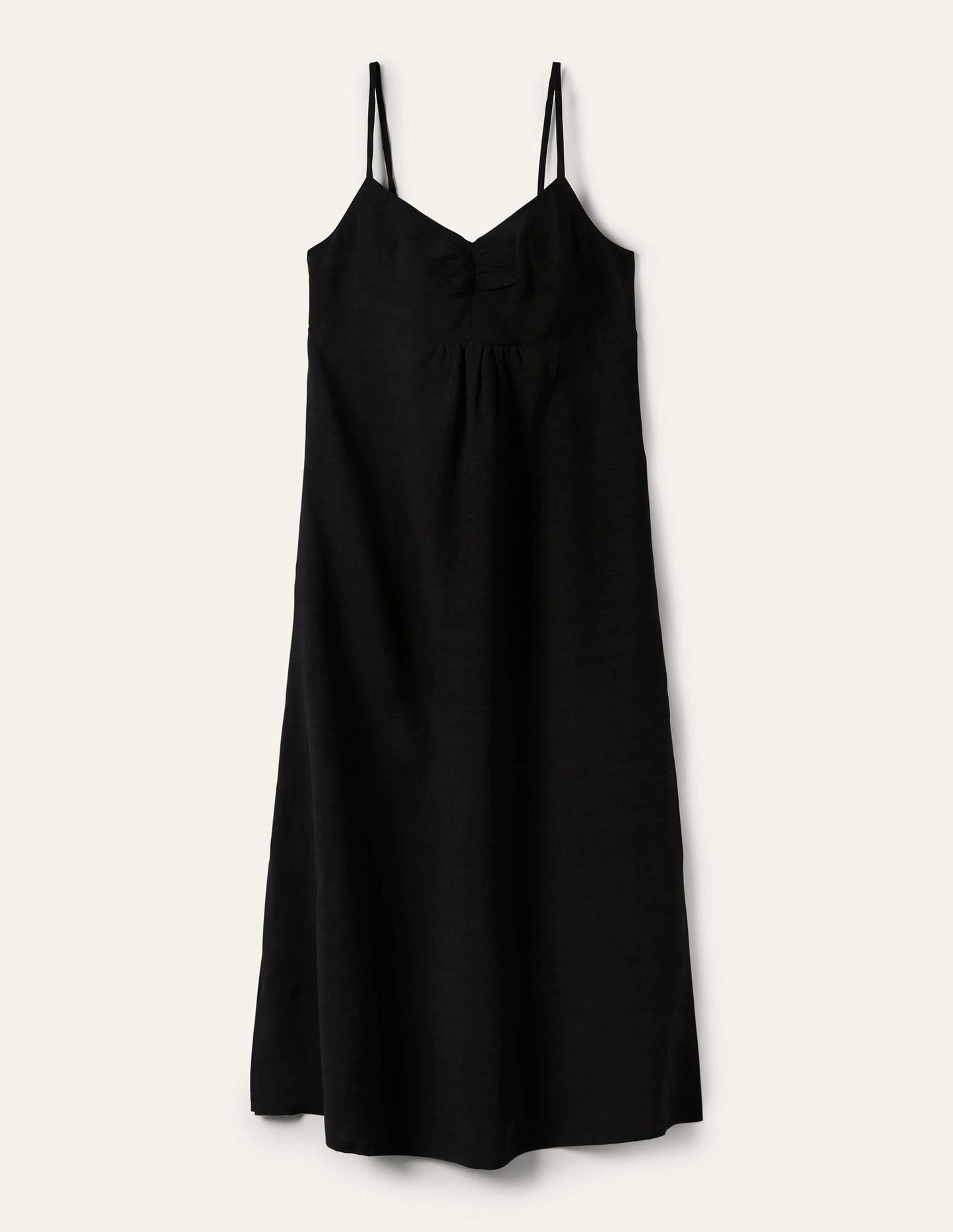 Robe midi à bretelles-Noir
