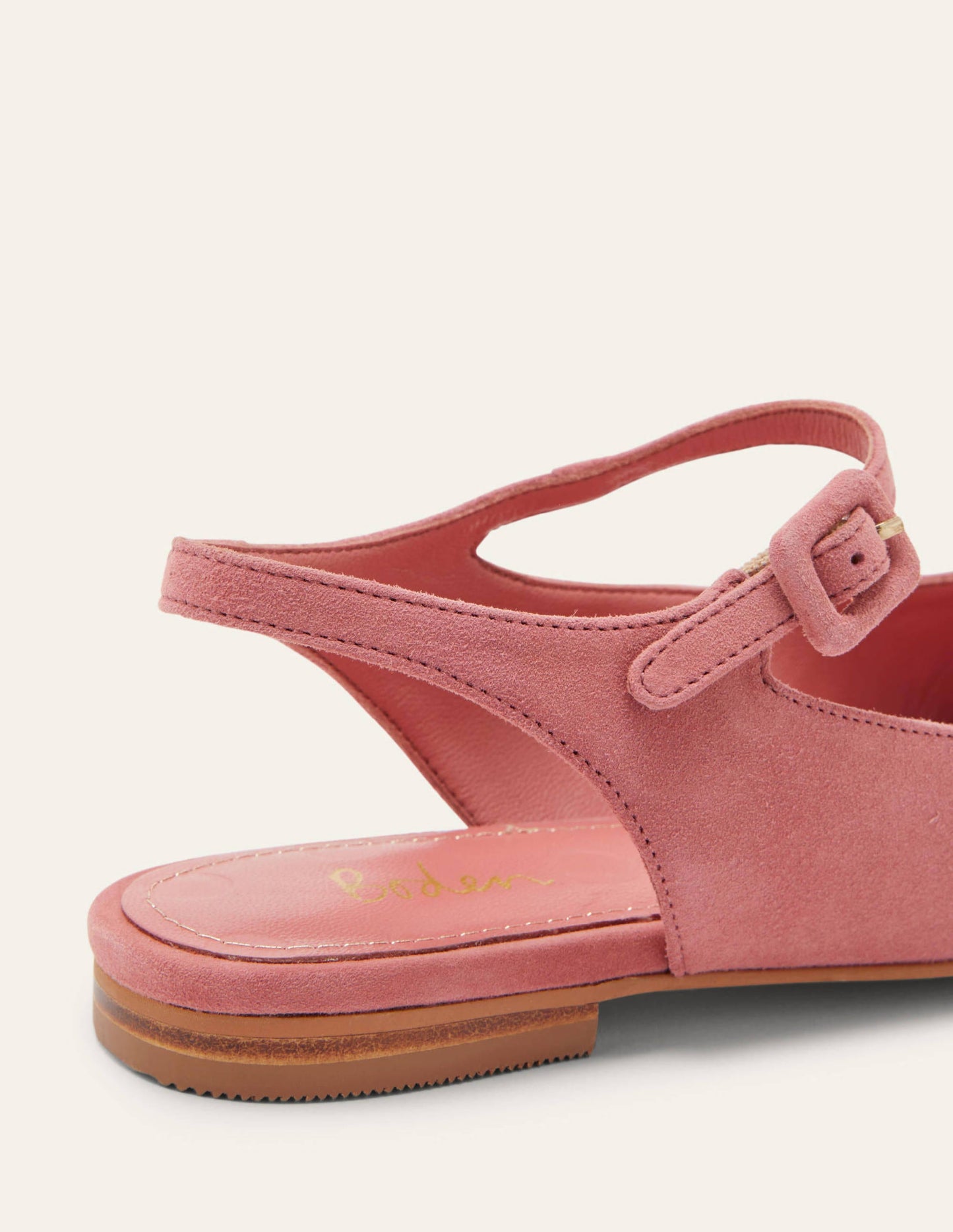 Ballerinas mit Riemchen und eckiger Zehenpartie-Graurosa