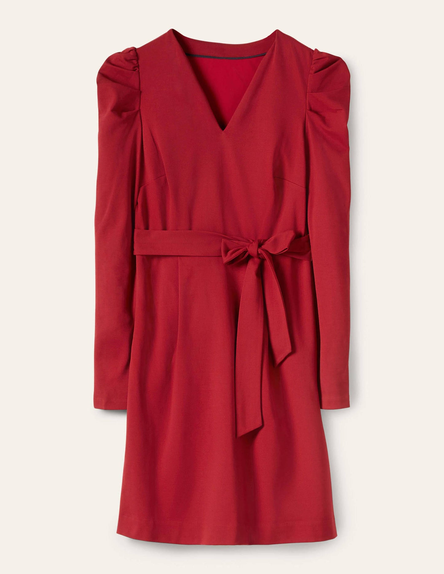 A-Linien-Kleid mit Puffärmeln-Winterbeere