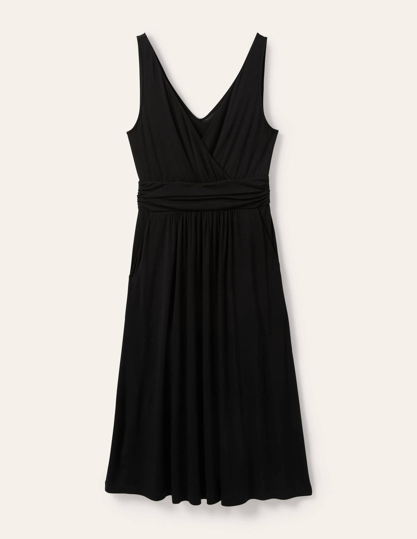 Effie Jerseykleid mit V-Ausschnitt-Schwarz