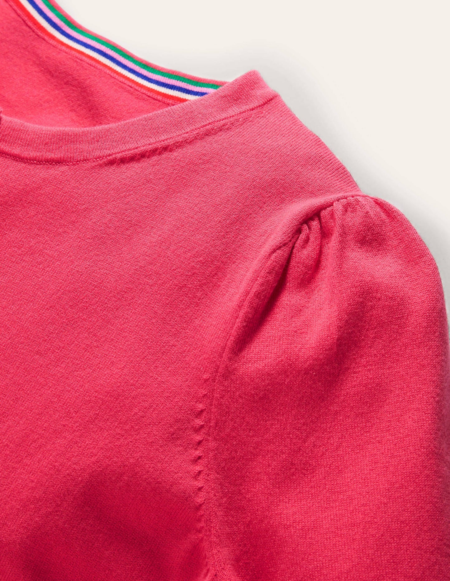 Cotton Crew Neck Cardigan-Radish