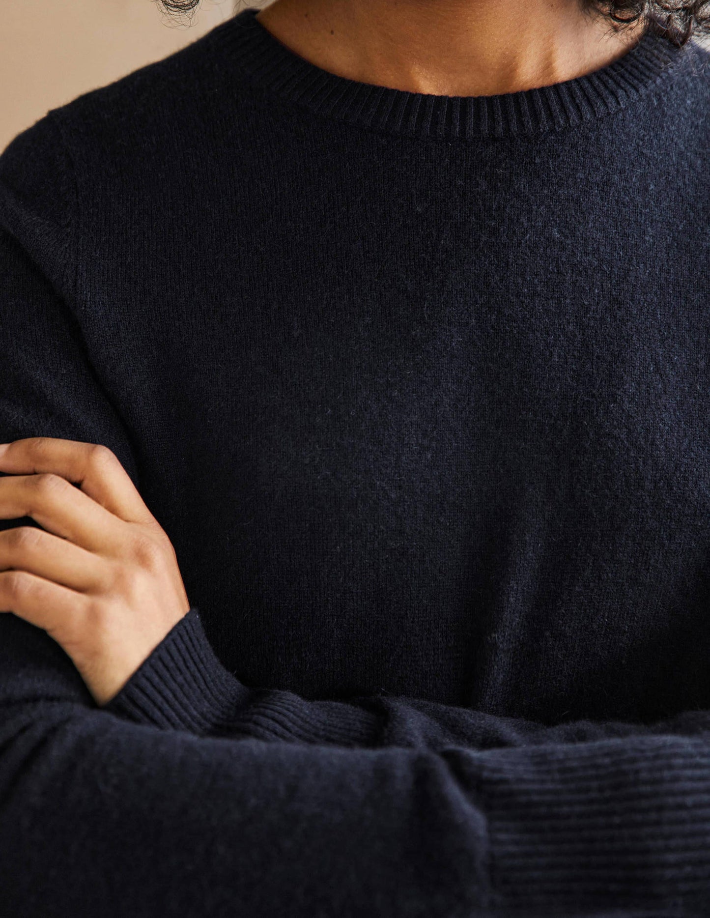 Kaschmirpullover mit Rundhalsausschnitt-Marineblau