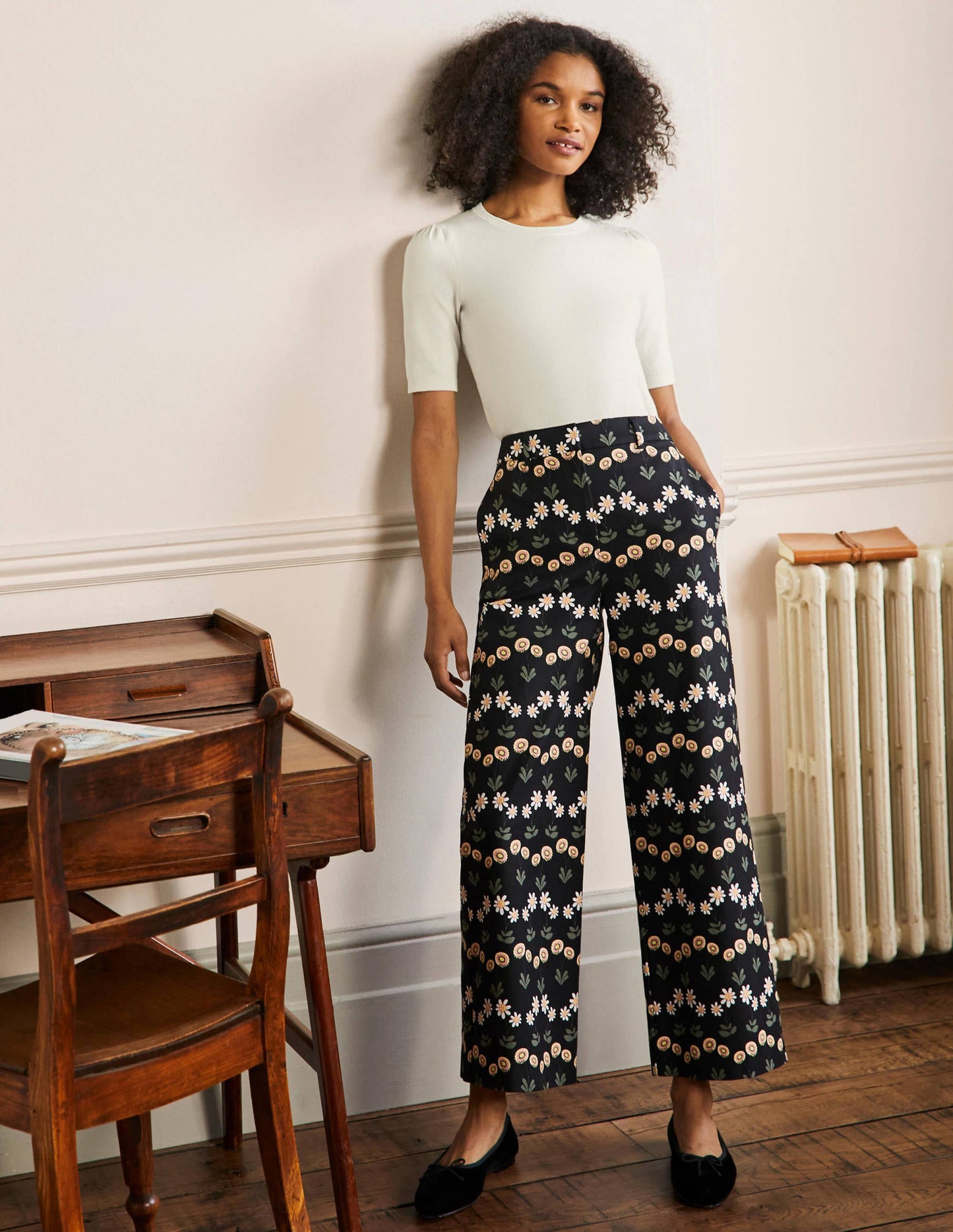 Cotton Crew Knitted Top-Ivory