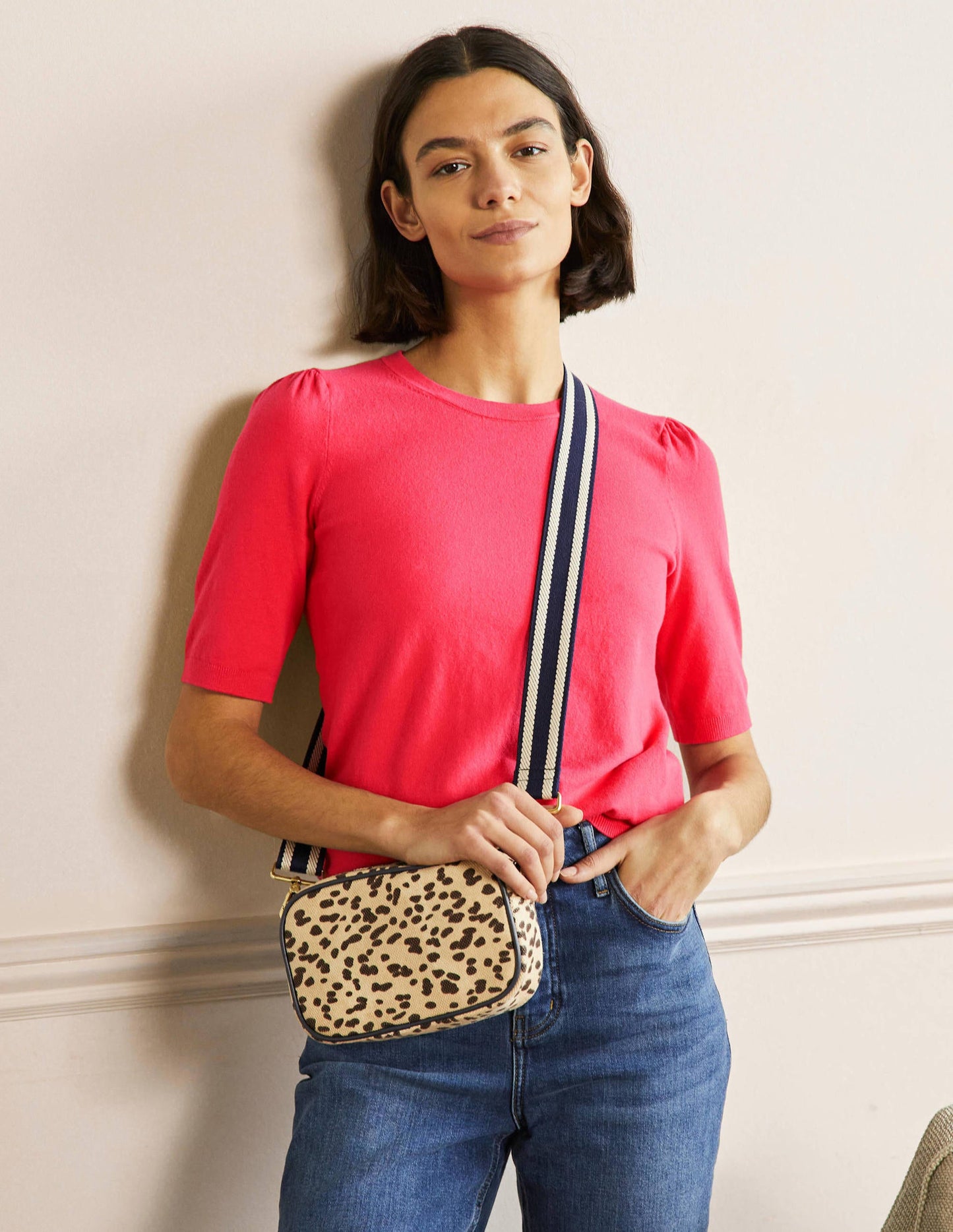 Cotton Crew Knitted Top-Radish