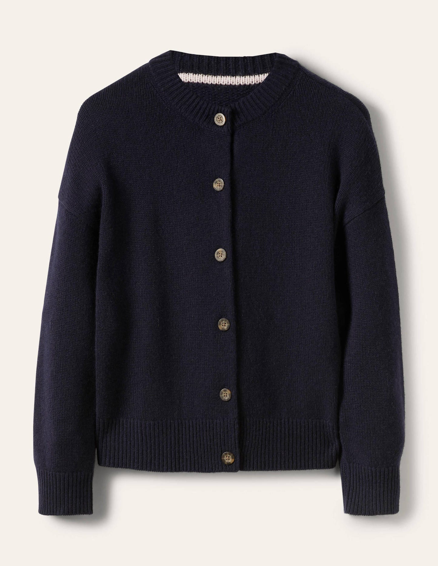 Grobgestrickter Kaschmircardigan-Marineblau
