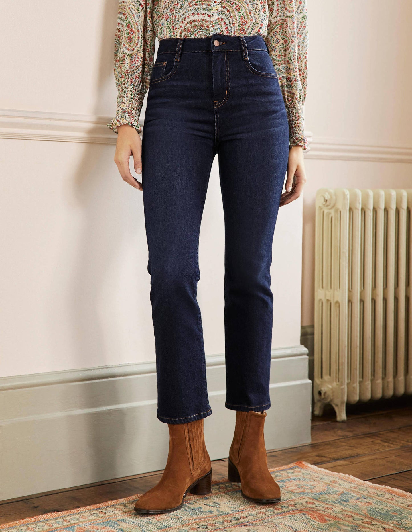 7/8-Jeans mit Schlag-Indigoblau