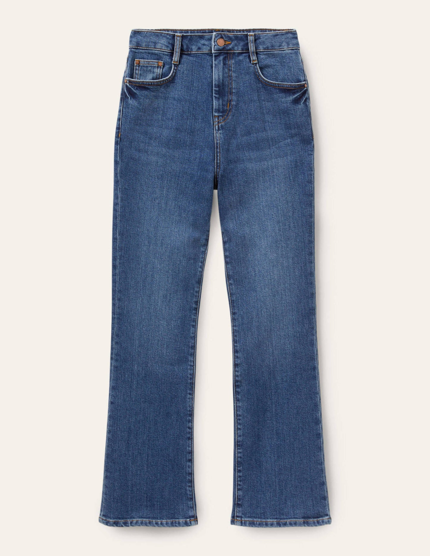 7/8-Jeans mit Schlag-Mittleres Vintageblau