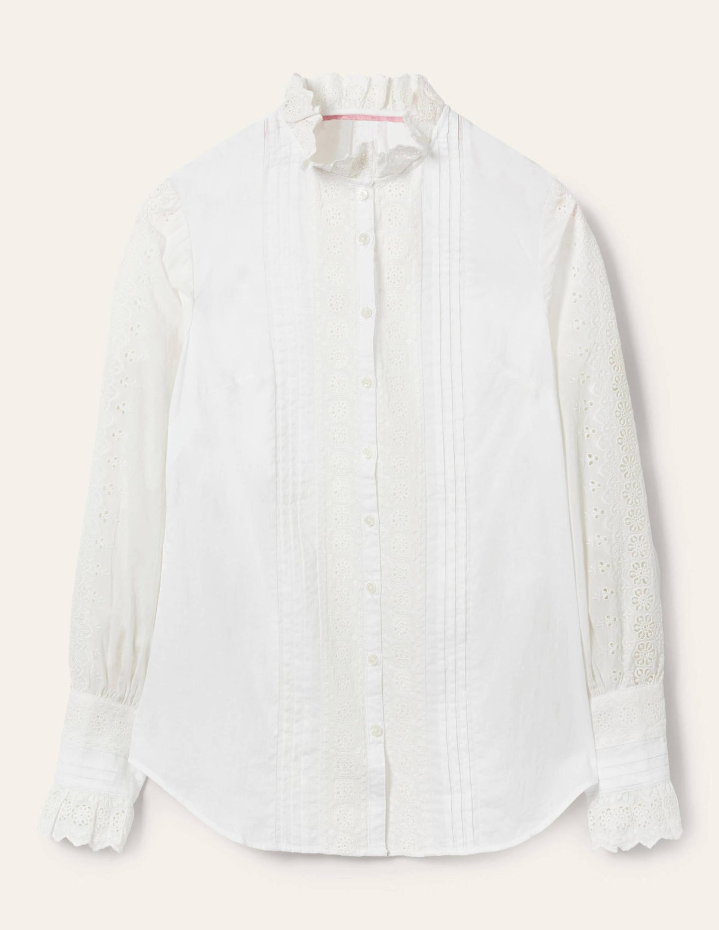 Bluse mit Spitzenborte-Weiß