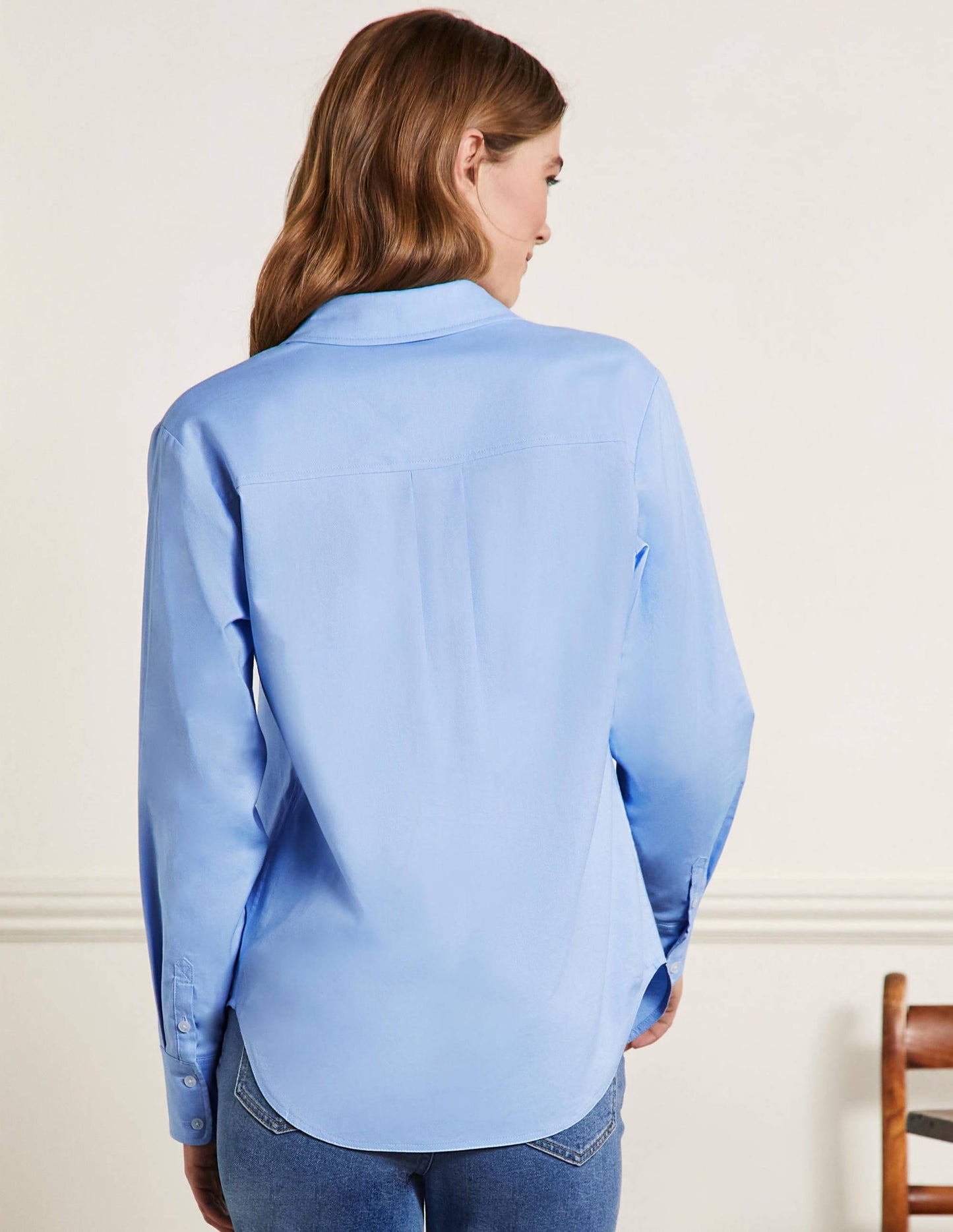 Lässiges Baumwollhemd-Blau, Oxford