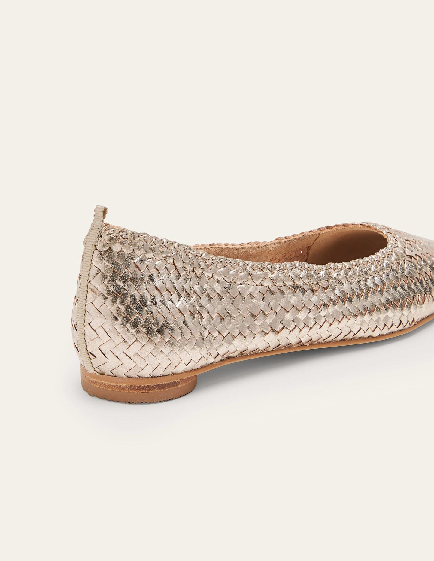 Ballerinas mit mandelförmiger Zehenpartie-Metallic-Gold, Gewebt