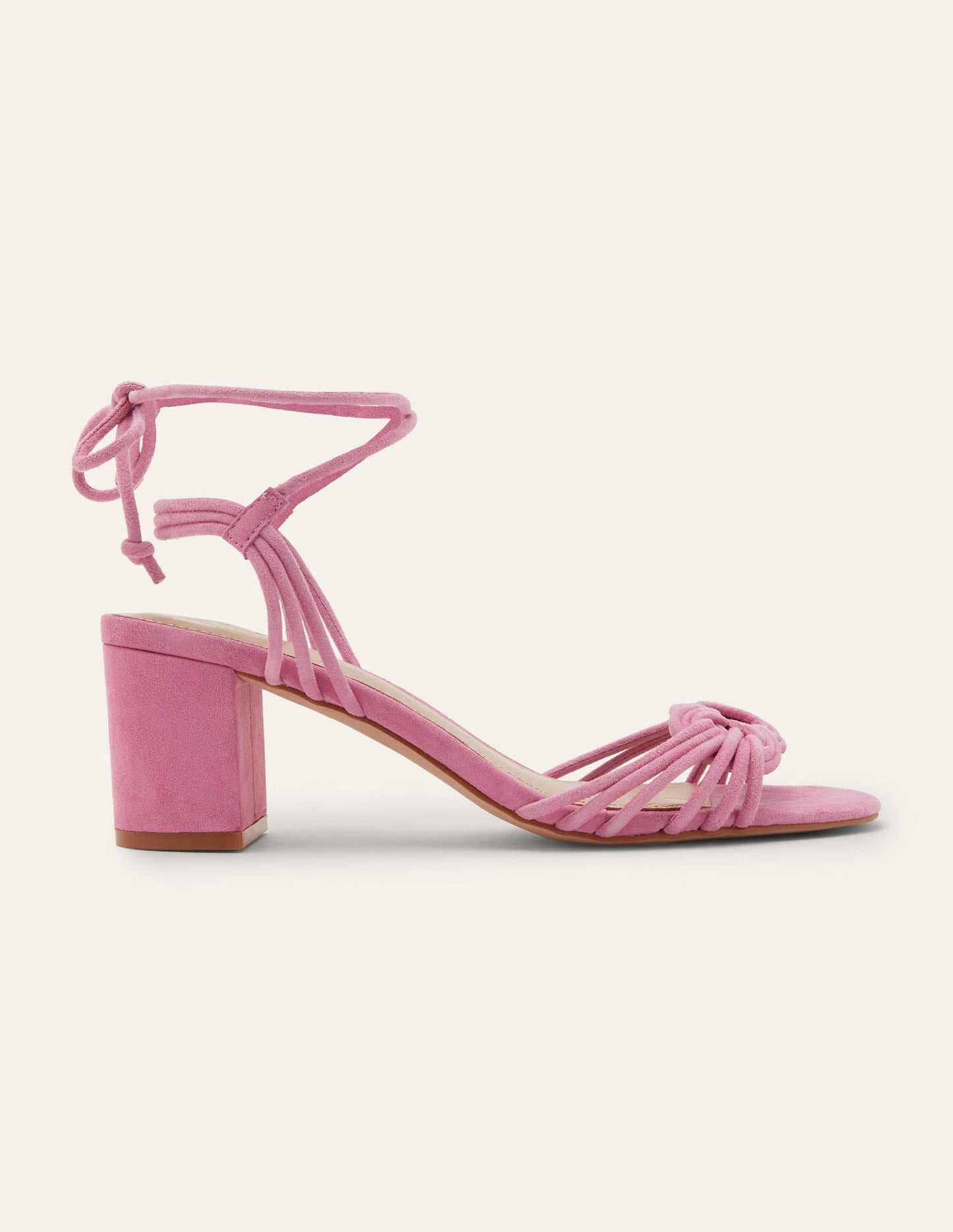 Absatzsandalen mit Knotendetail-Tiefes Rosa