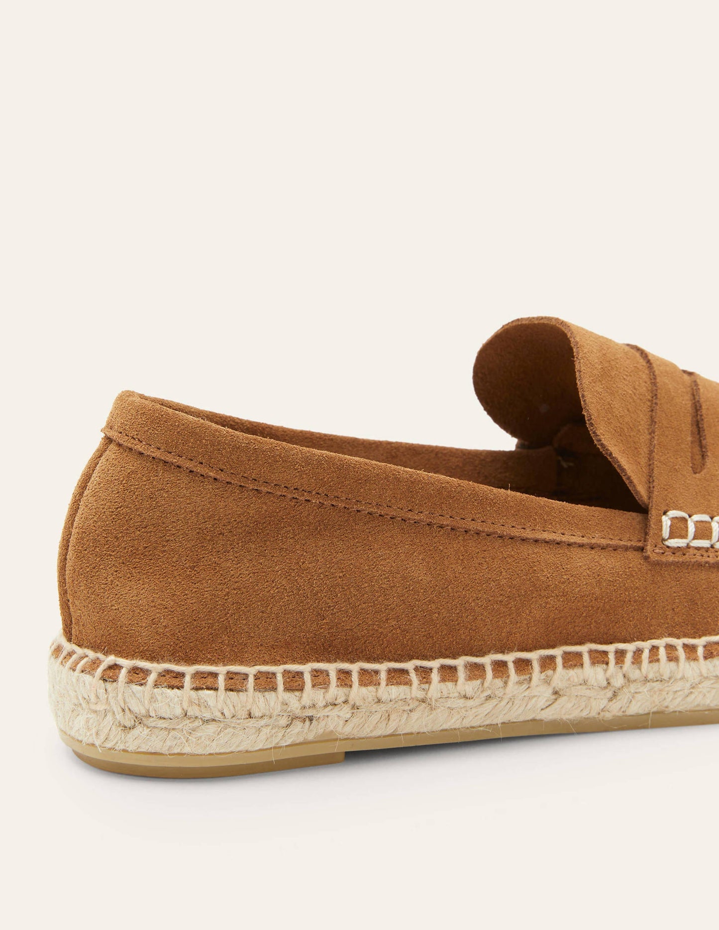 Espadrille-Loafer aus Veloursleder-Hellbraun