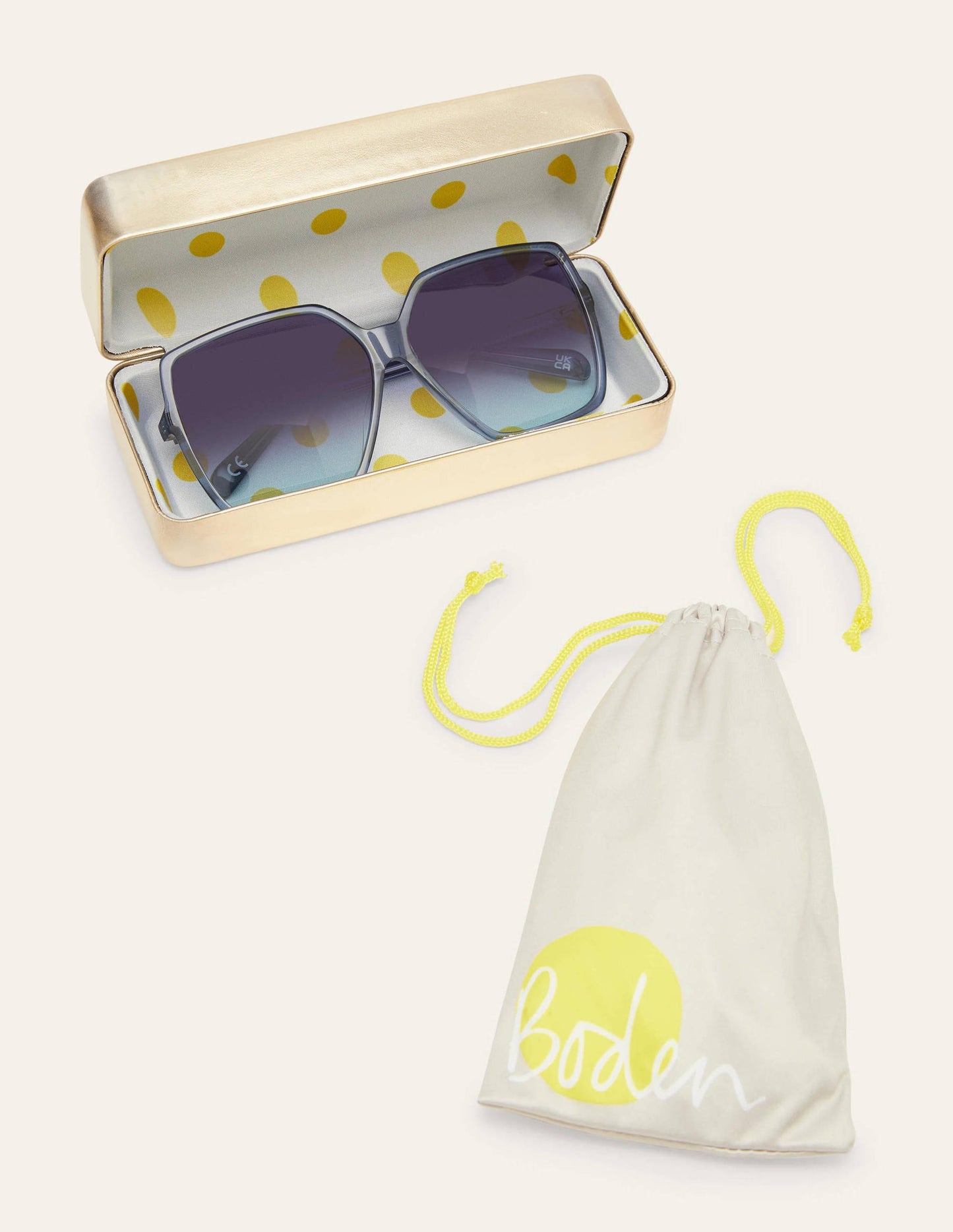 Übergroße eckige Sonnenbrille-Blau