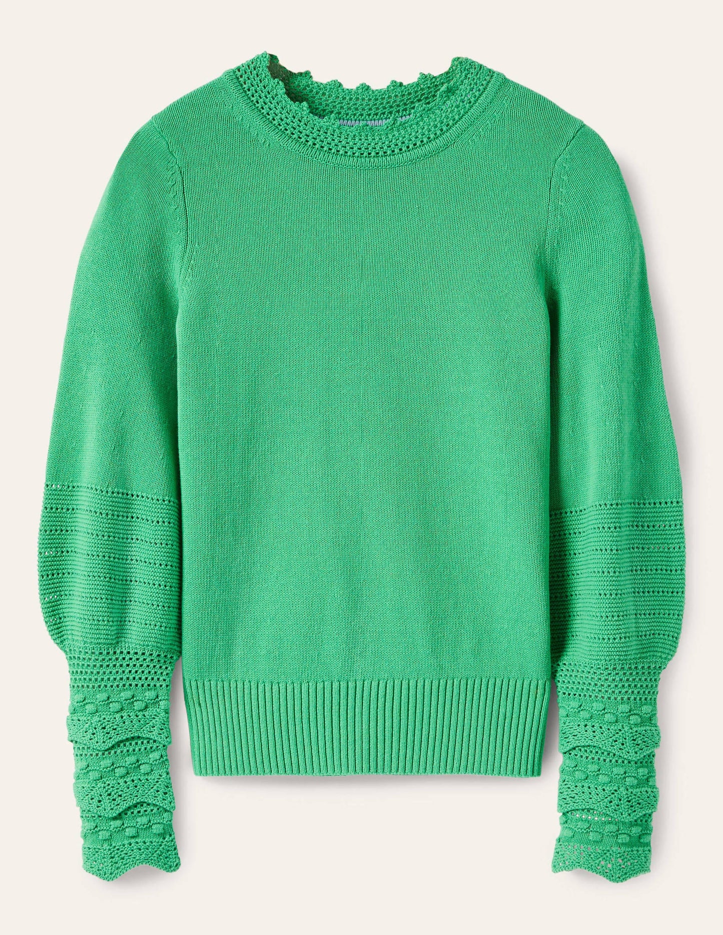 Strickpullover mit Detail am Ärmel-Grüne Lagune