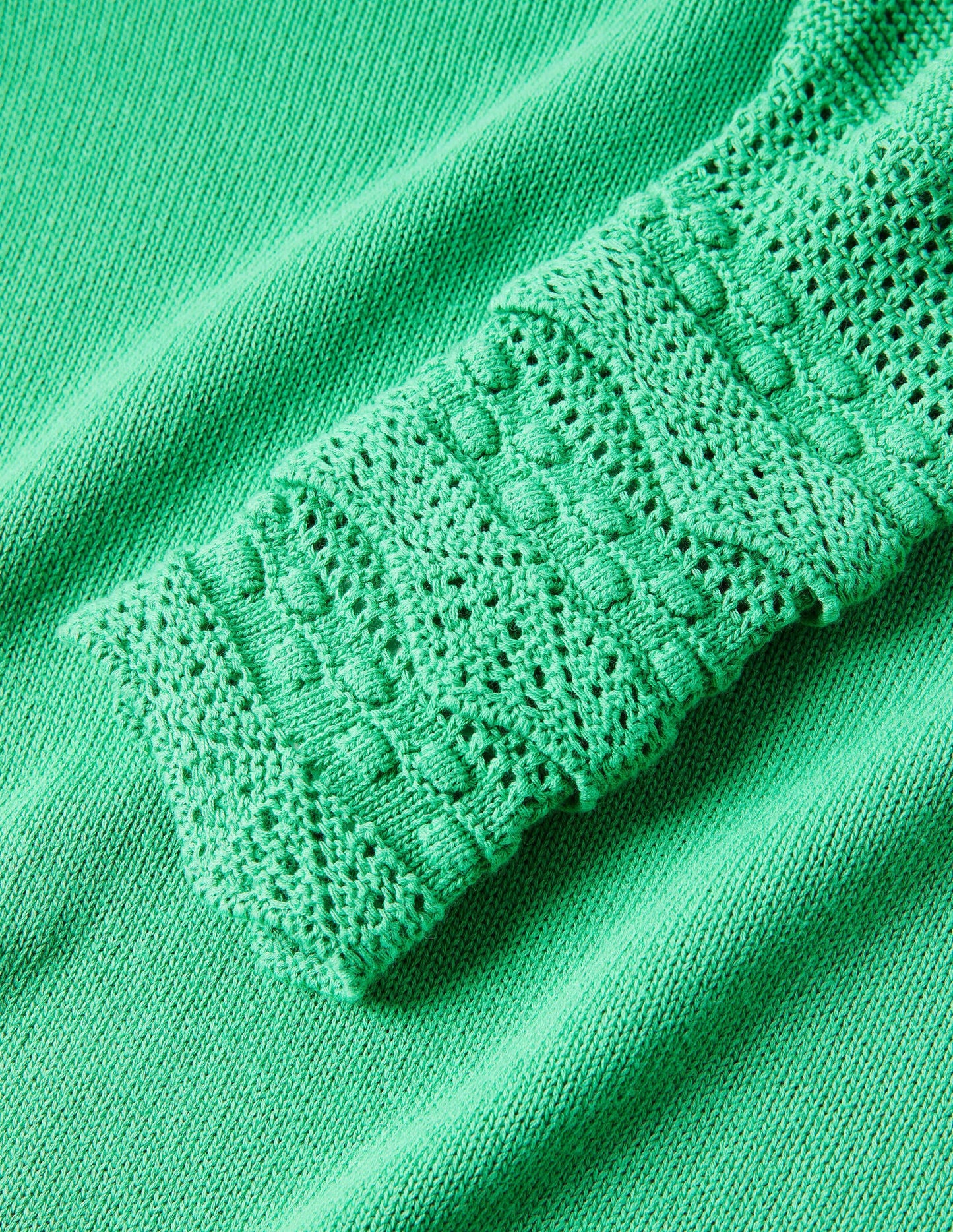 Strickpullover mit Detail am Ärmel-Grüne Lagune