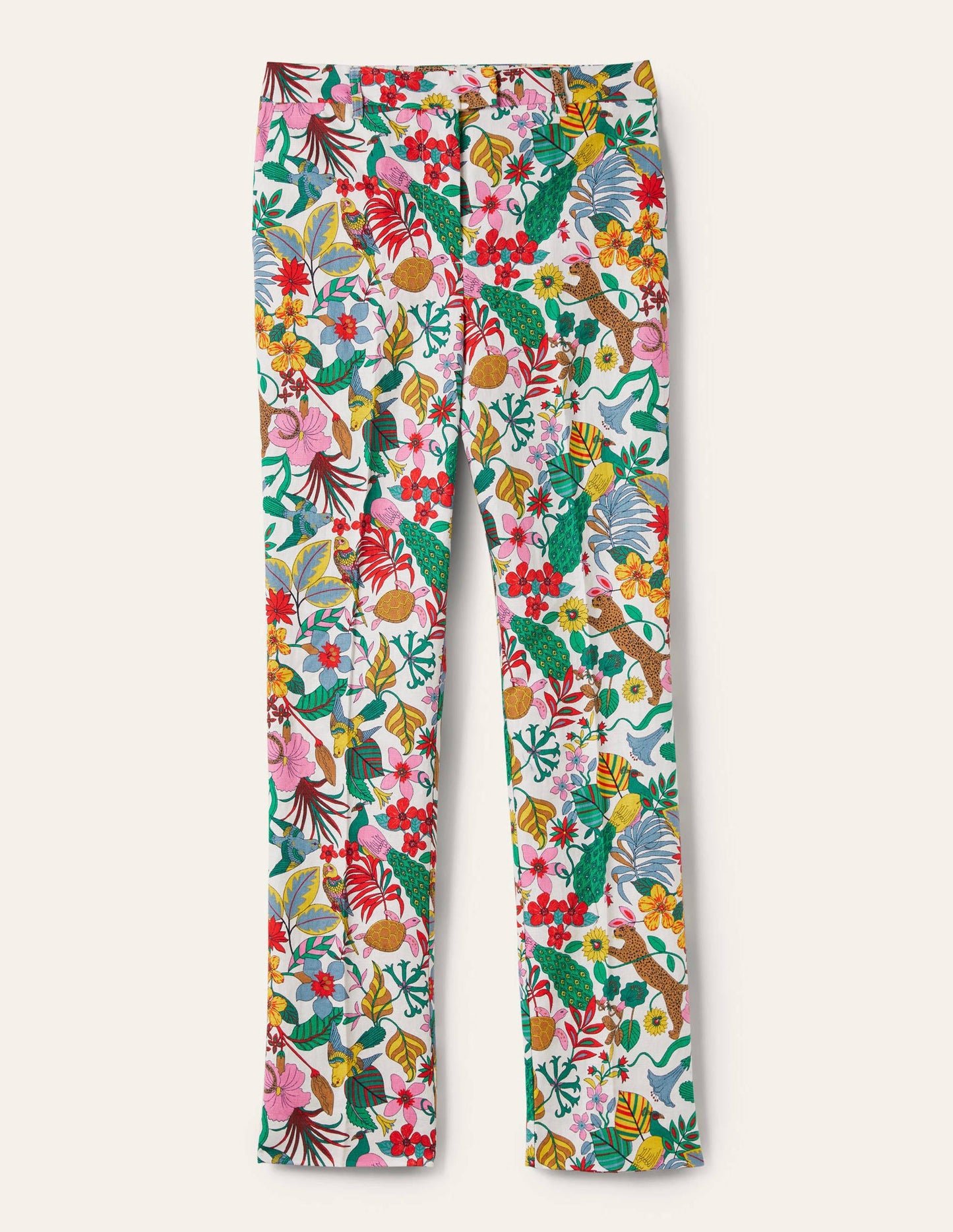 Thea Taillierte Leinenhose-Bunt, Exotisches Paradies