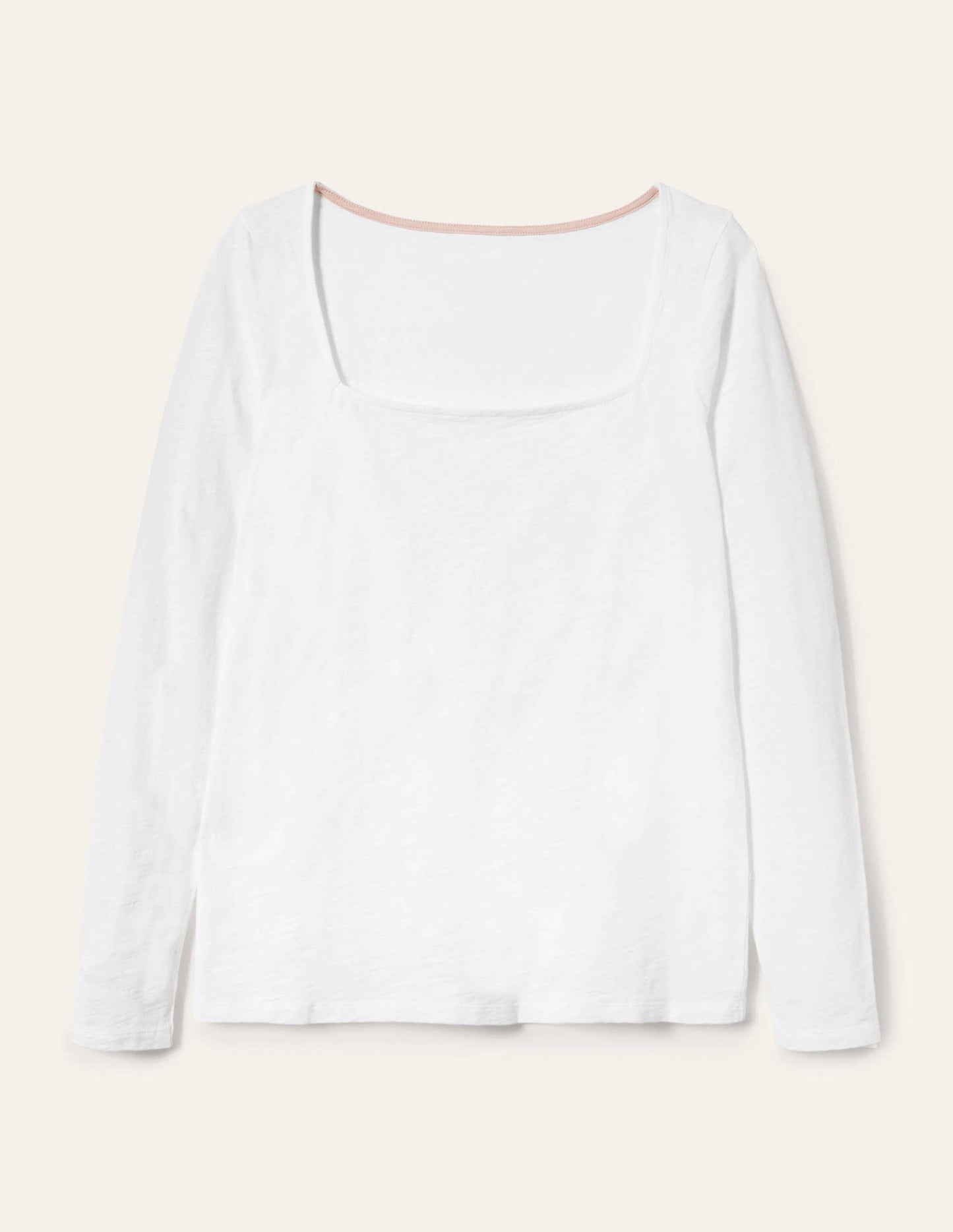 Cotton Square Neck Top-White