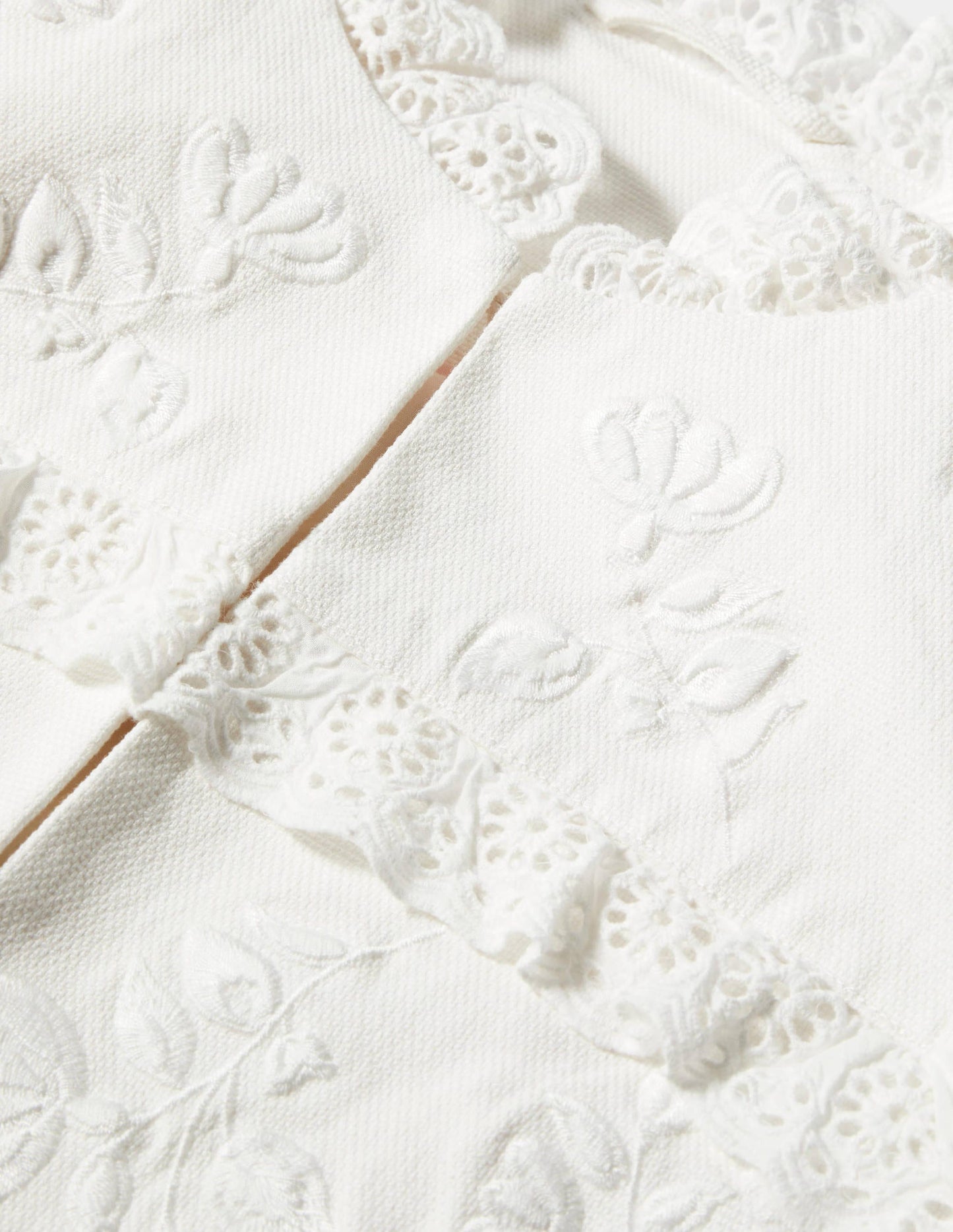 Cotton Broderie Jacket-Ivory