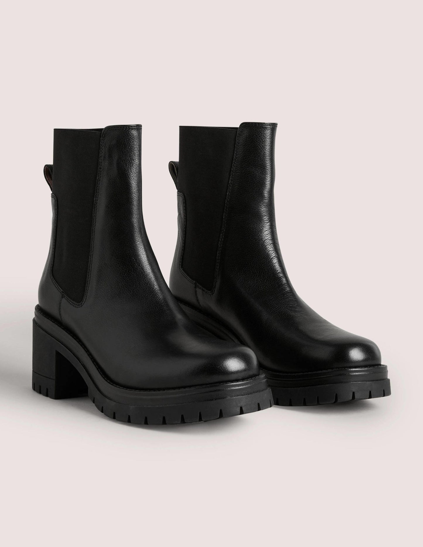 Chelsea-Boots mit breitem Absatz-Schwarz