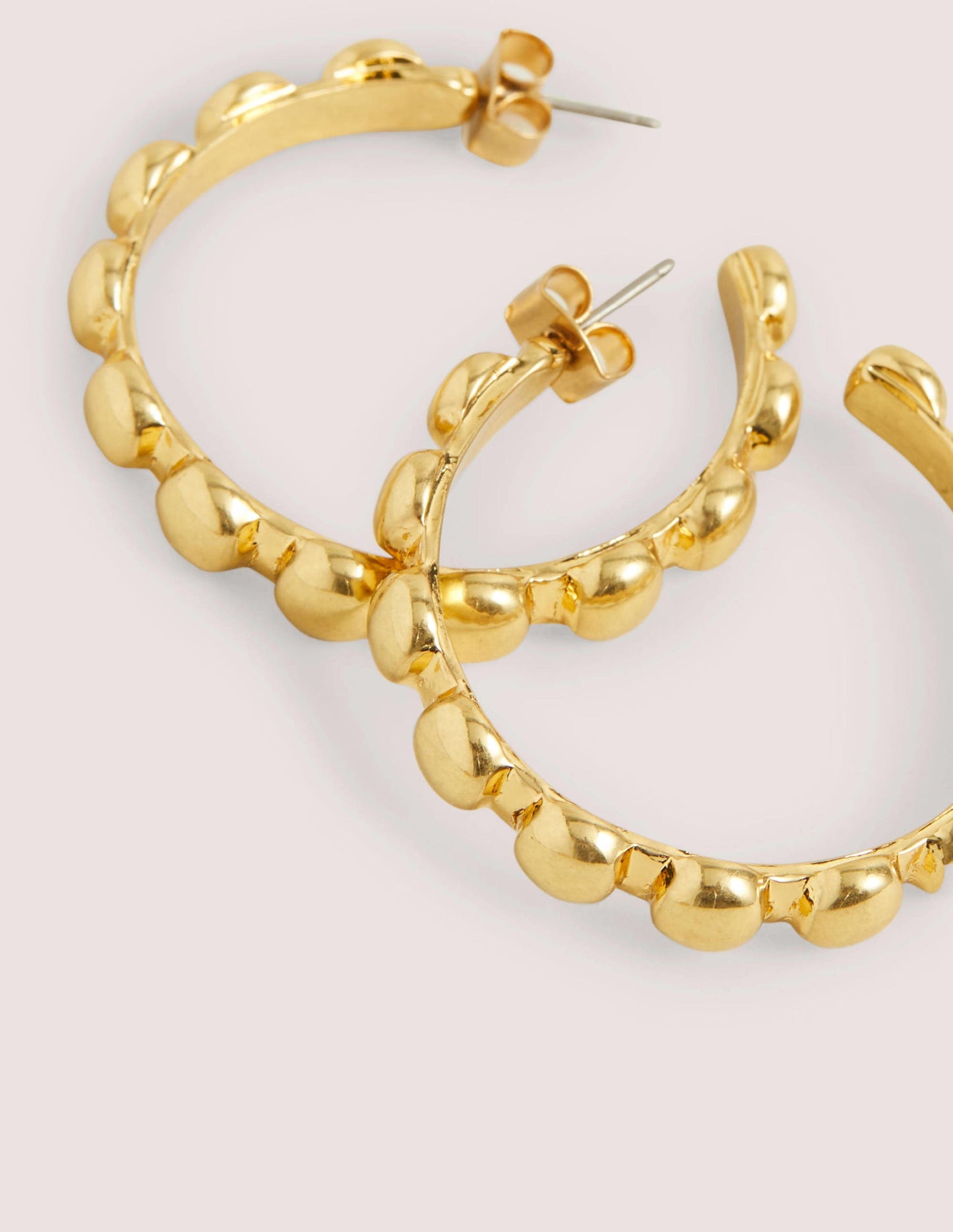 Creolen mit gewölbten Scheiben-Gold