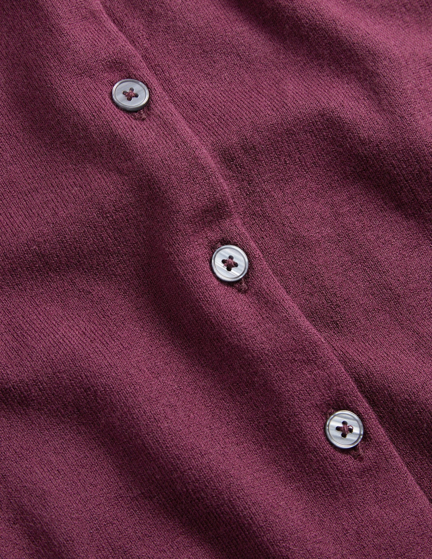 Cotton Crew Neck Cardigan-Berry