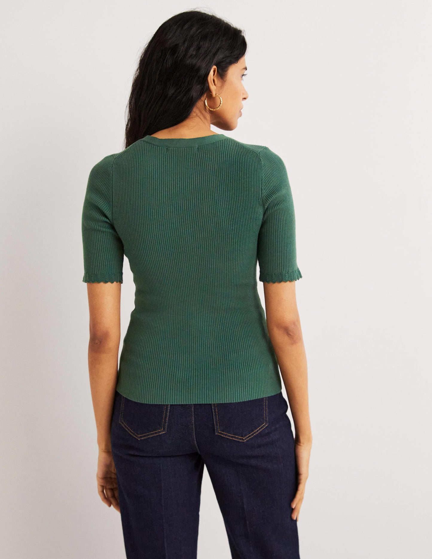 Rippstrick-T-Shirt-Trekking-Grün