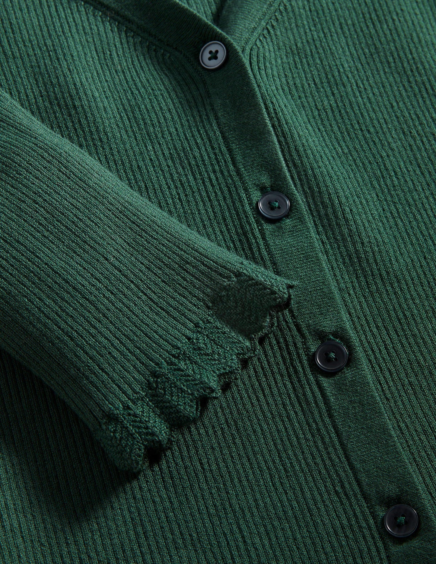 Gerippter Cardigan mit Herzausschnitt-Trekking-Grün