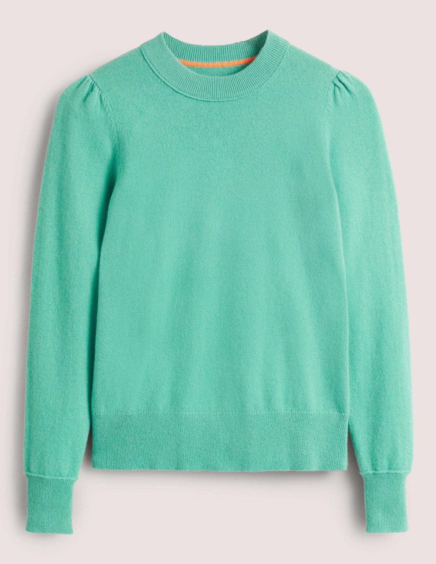 Kaschmirpullover mit Puffärmeln-Indischer Ozean Melange