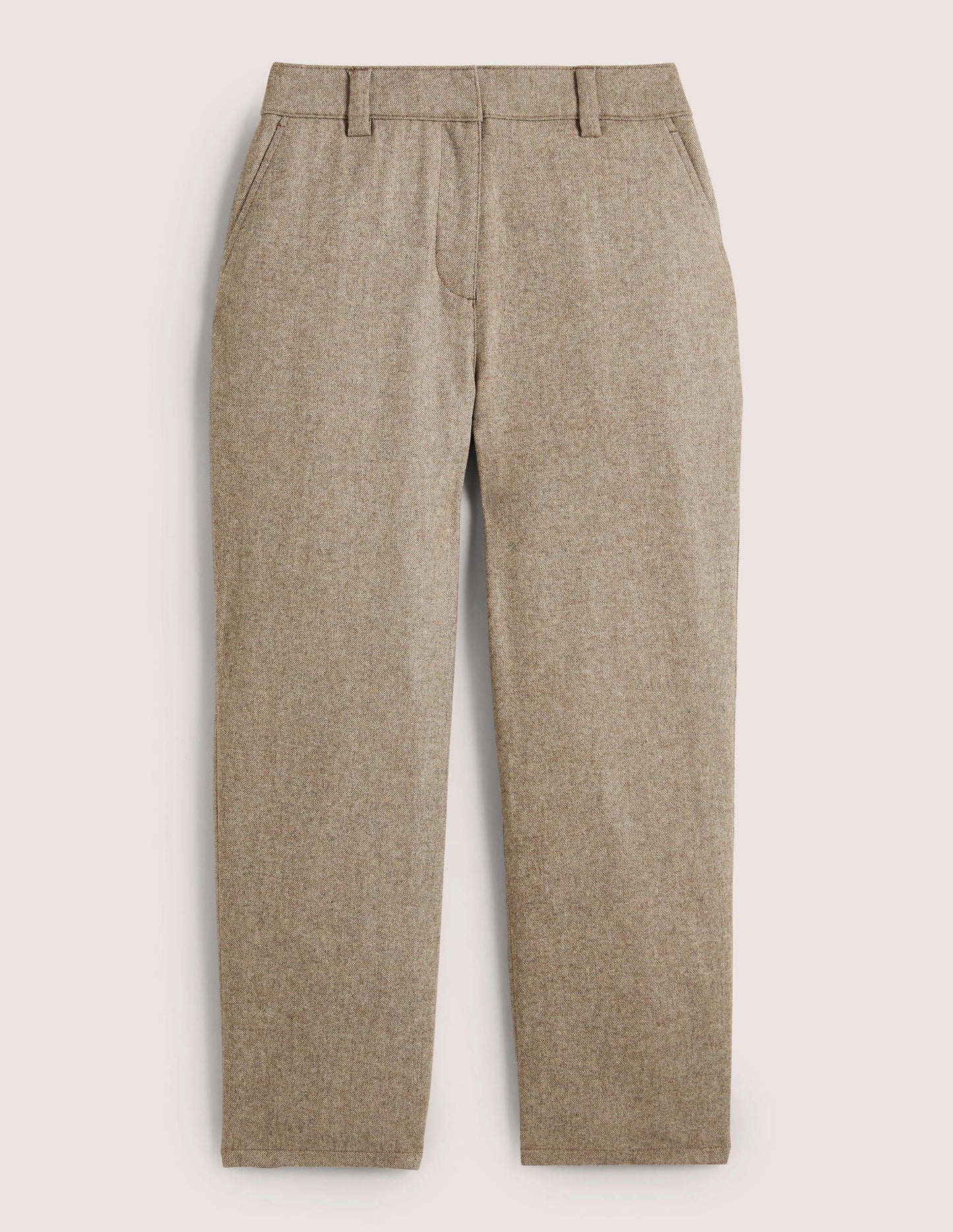 Barrel-Hose aus Flanell-Hellbeige Meliert