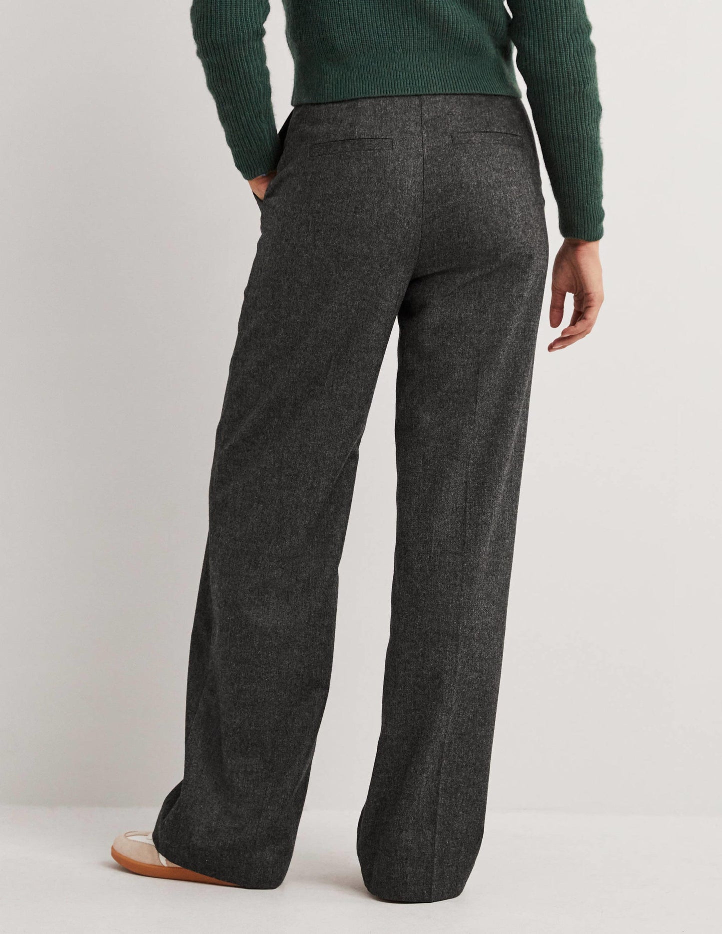 Wollhose mit weitem Bein-Anthrazit Meliert