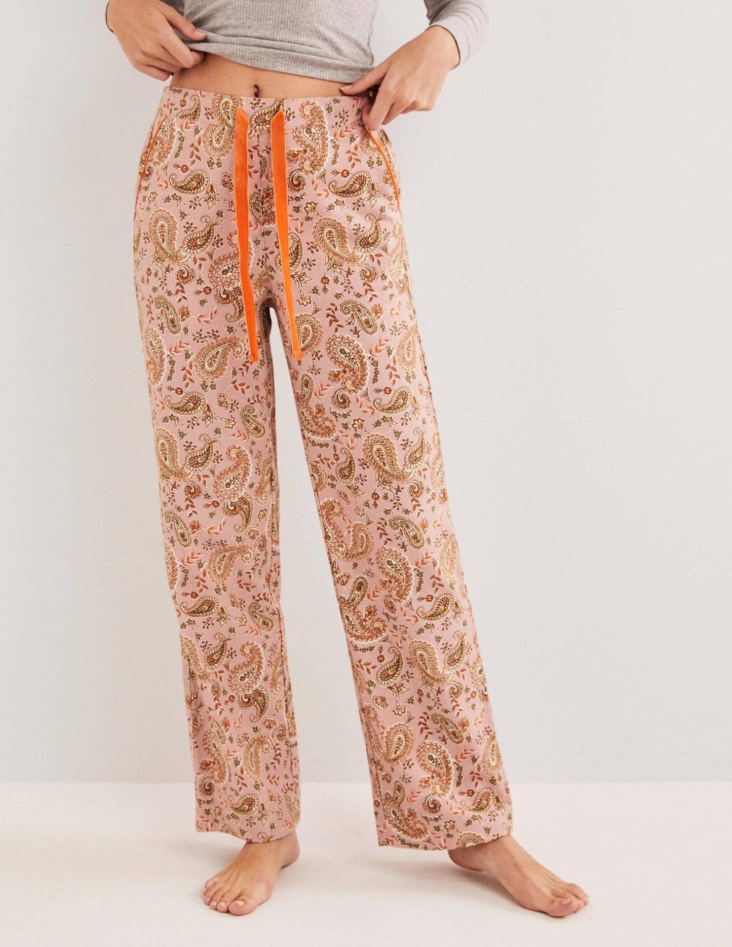 Pink Paisley Print Pyjama Bottoms-Milkshake, motif Paisley Passion