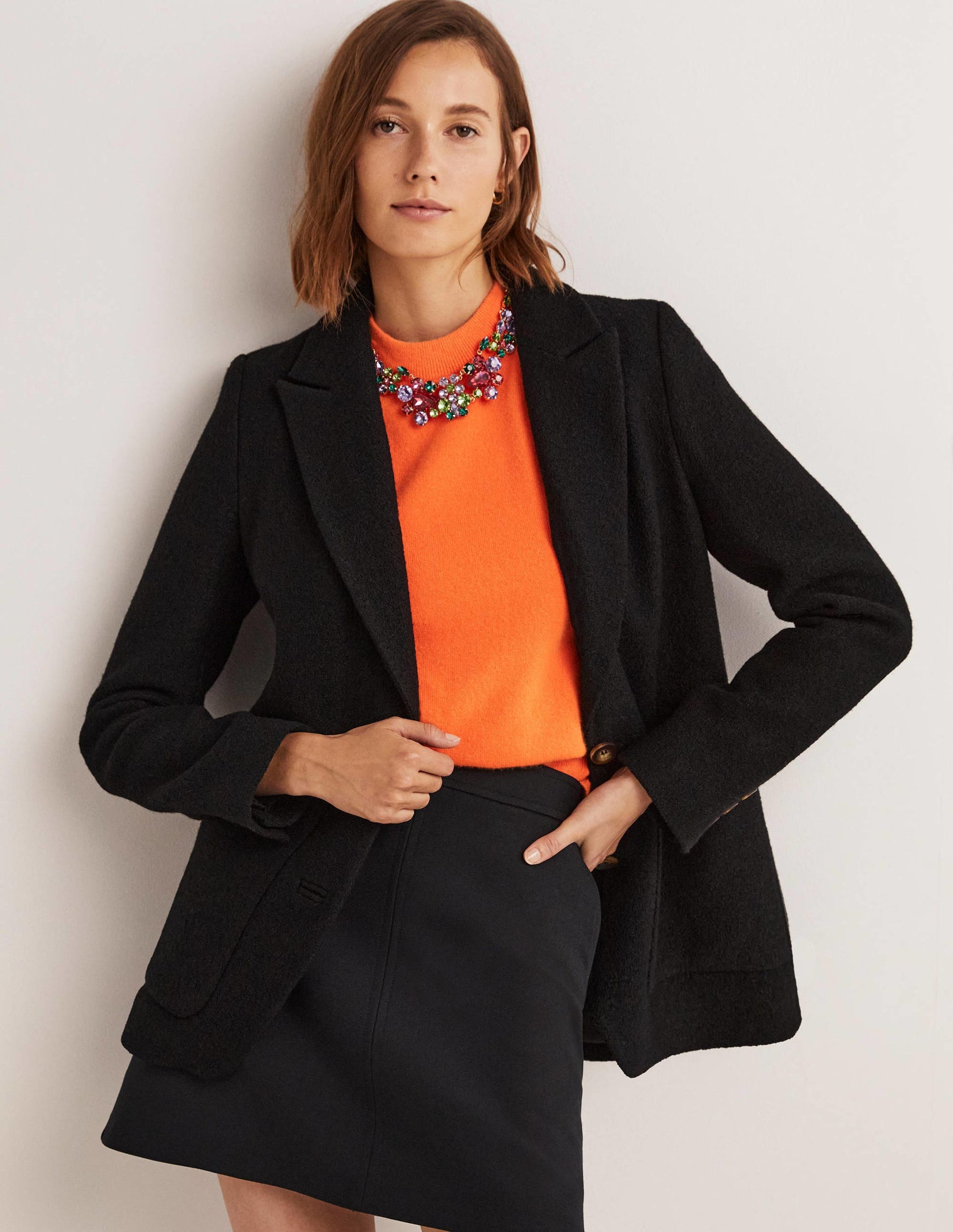 Bella Strukturierter Blazer aus Wolle-Schwarz-5