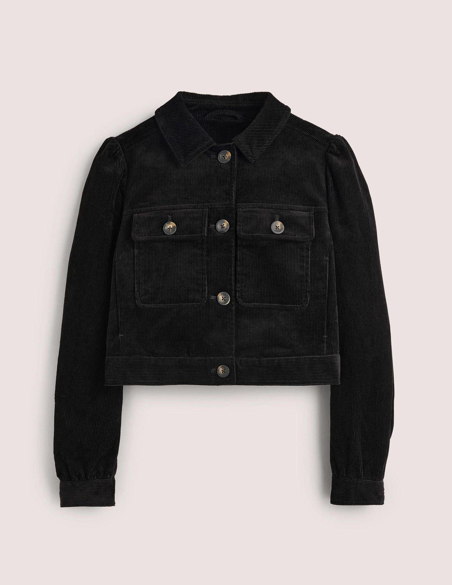 Kurze Cordjacke-Schwarz
