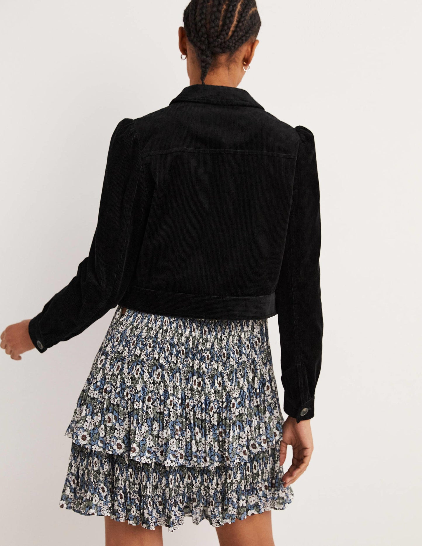 Kurze Cordjacke-Schwarz