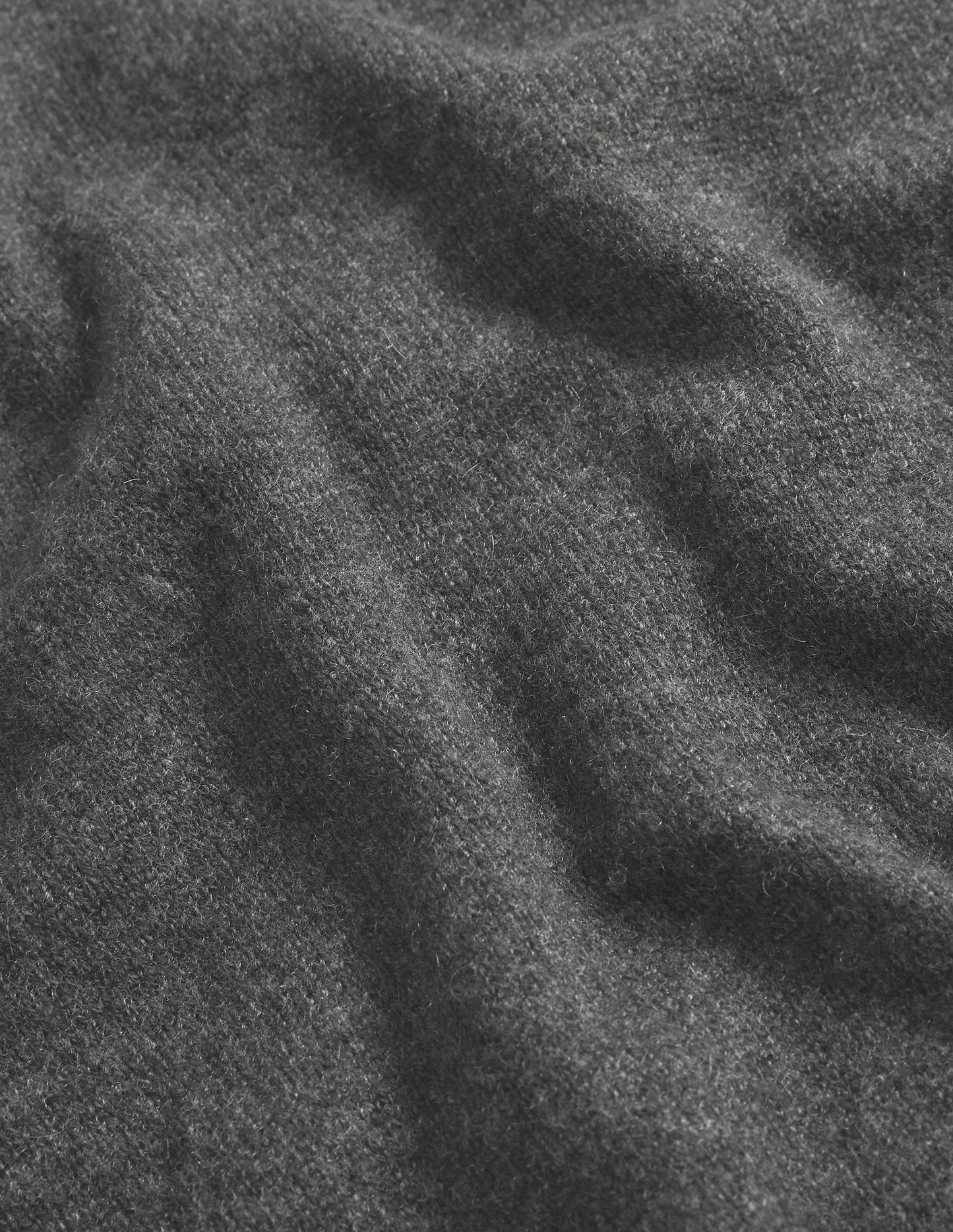 Boyfriend-Kaschmirpullover mit Rundhalsausschnitt-Anthrazit Melange