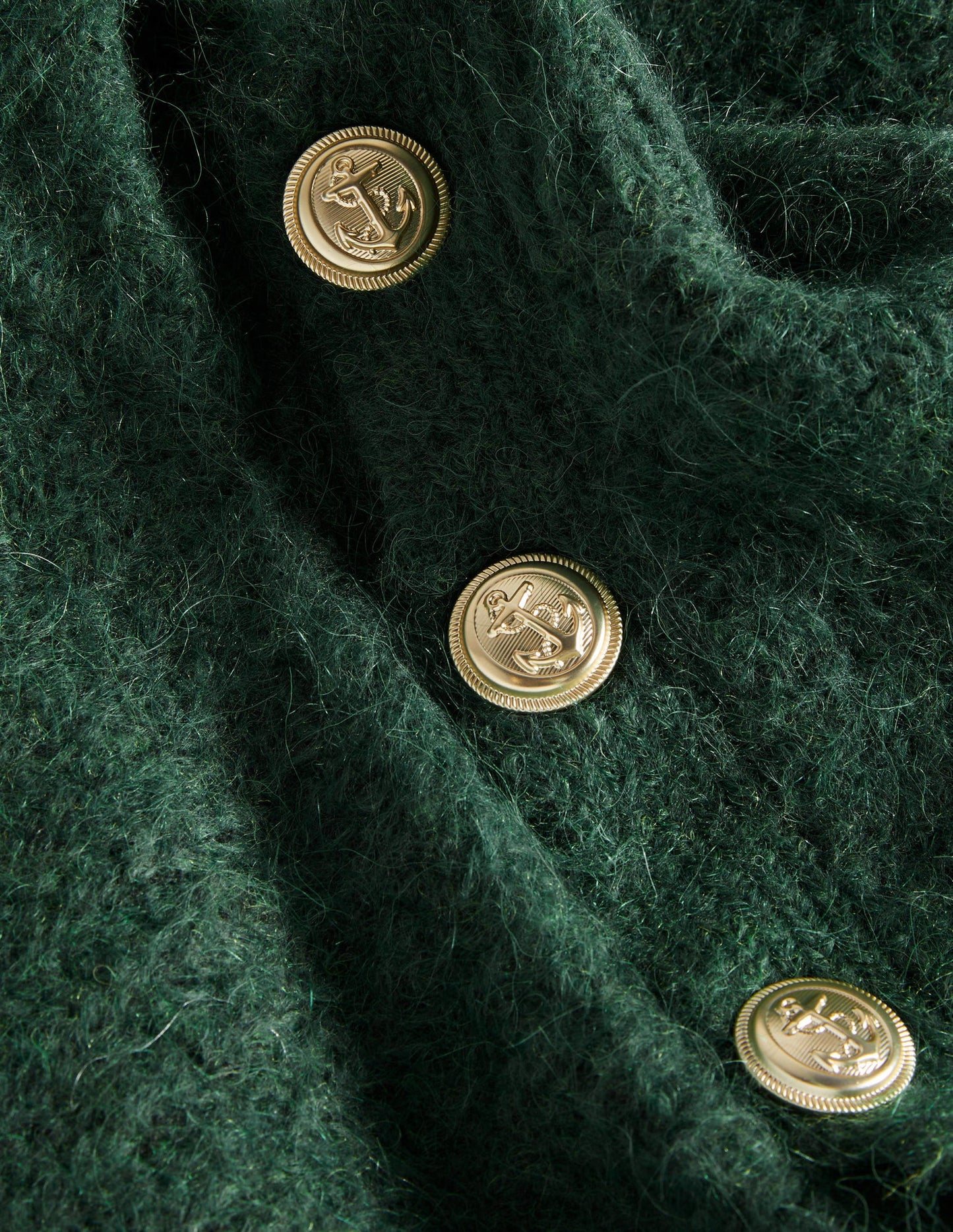Rippstrickpullover mit Knöpfen an der Schulter-Jägergrün