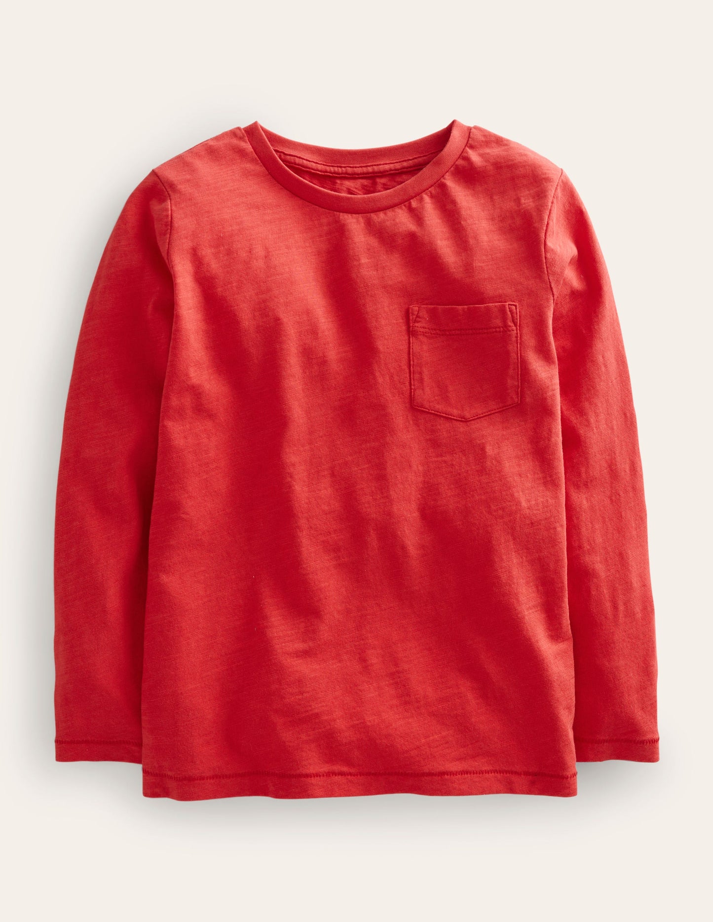 T-shirt délavé à manches longues-Rouge rockabilly