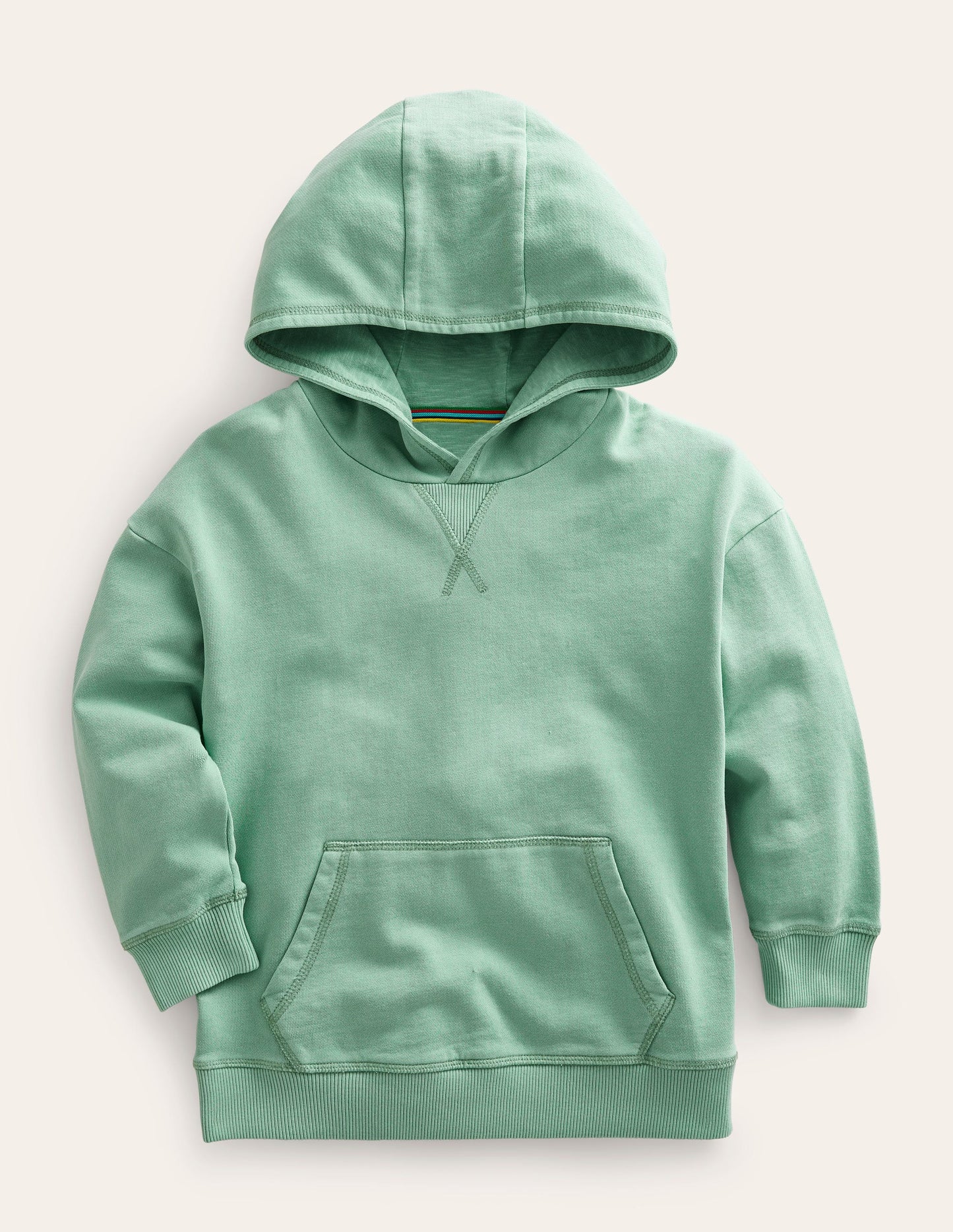 Stückgefärbter Hoodie-Opalgrün