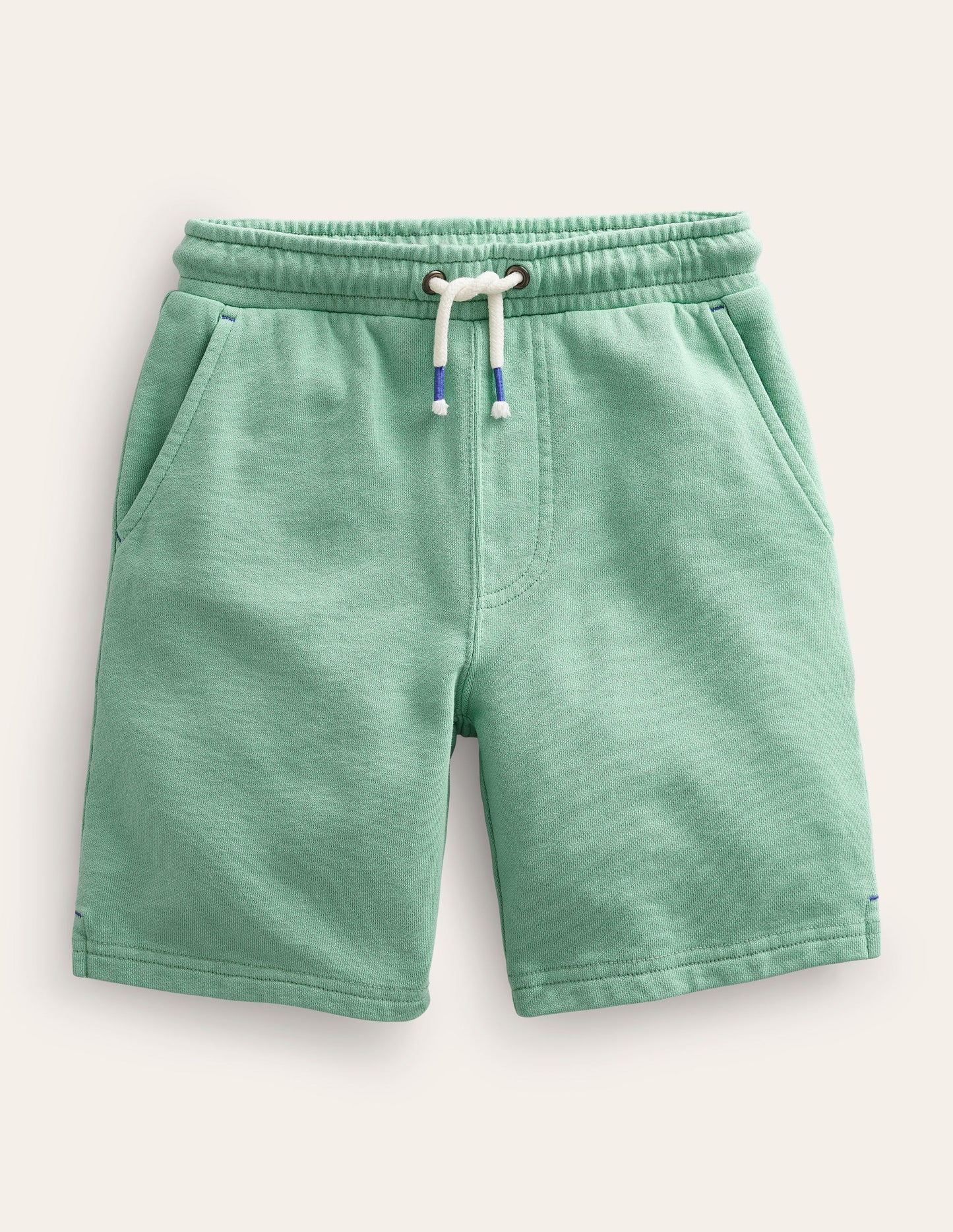 Stückgefärbte Baumwollshorts-Opalgrün