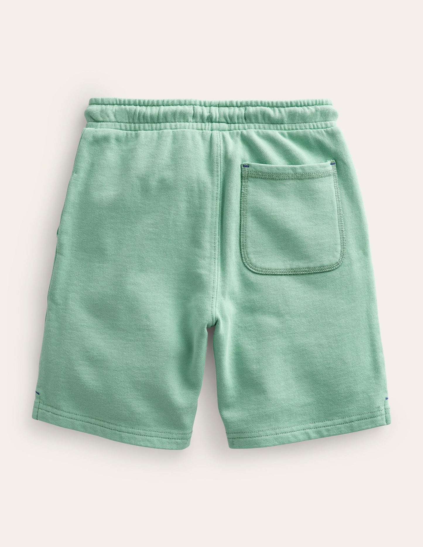 Stückgefärbte Baumwollshorts-Opalgrün
