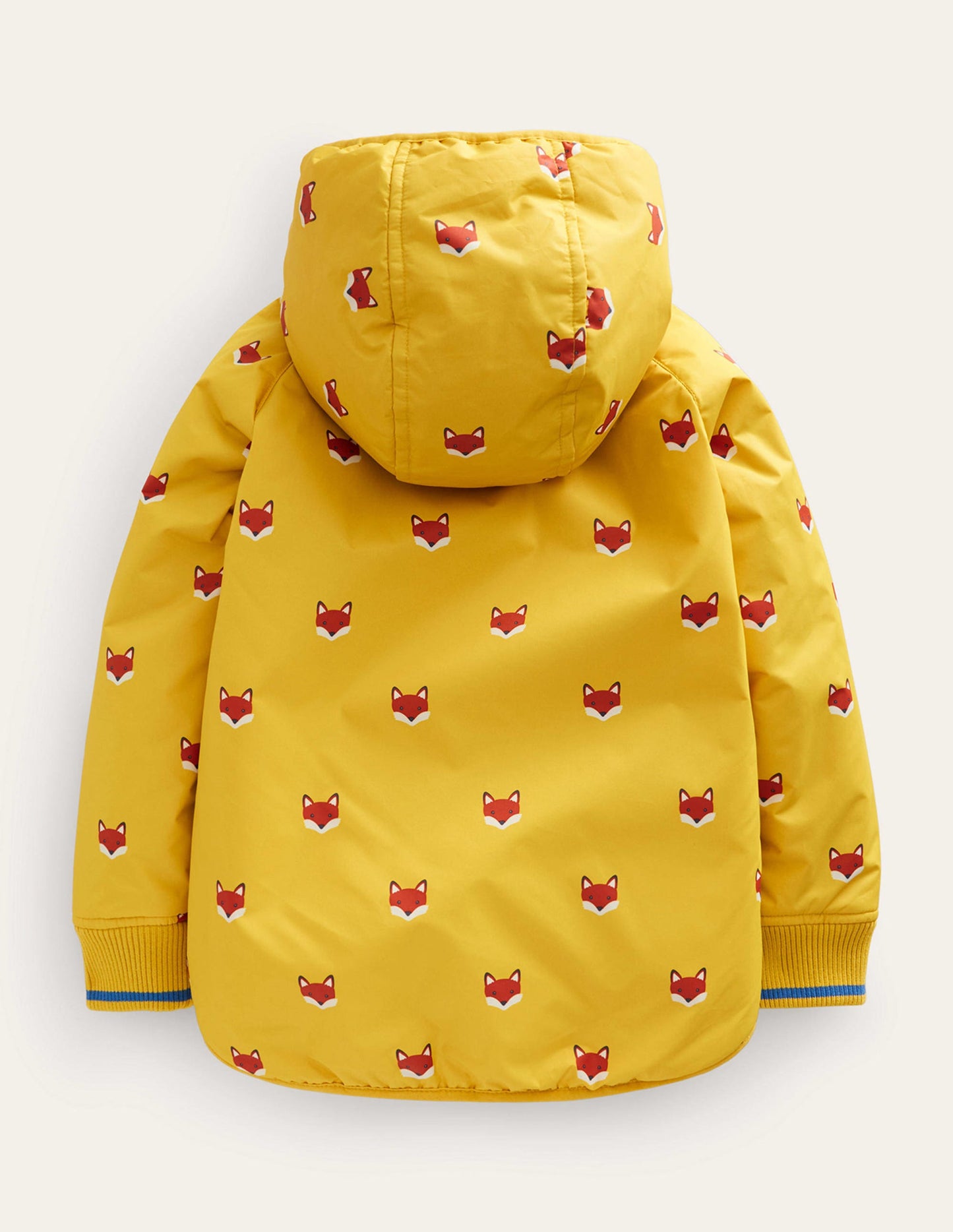 Anorak mit Sherpa-Futter-Gelb Fuchsköpfe