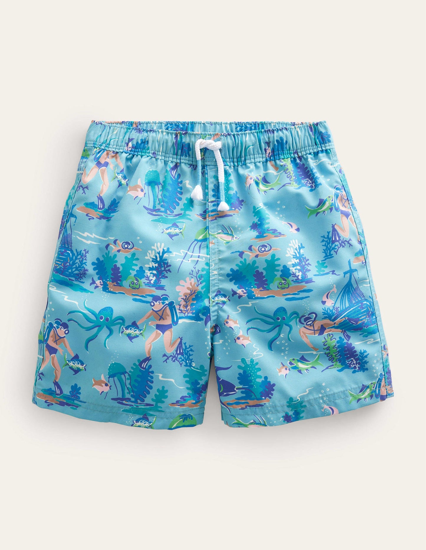 Swim Shorts-Blue Aqua Sea Divers