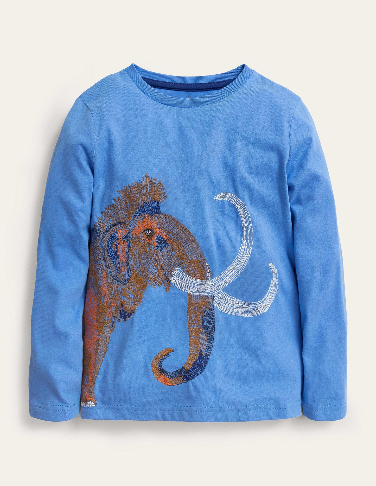 Oberteil mit Rundum-Superstitch-Provence-Blau, Mammut
