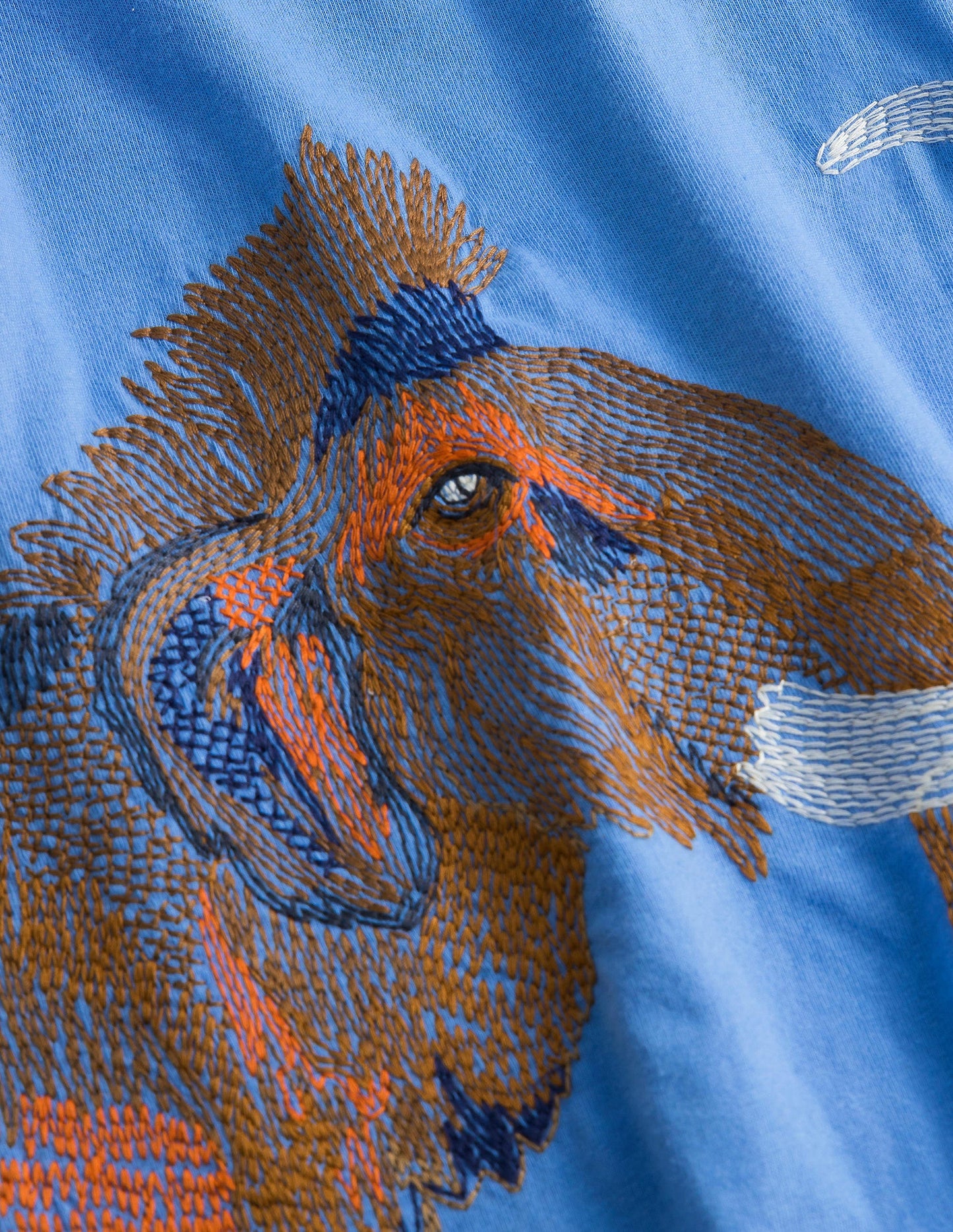Oberteil mit Rundum-Superstitch-Provence-Blau, Mammut