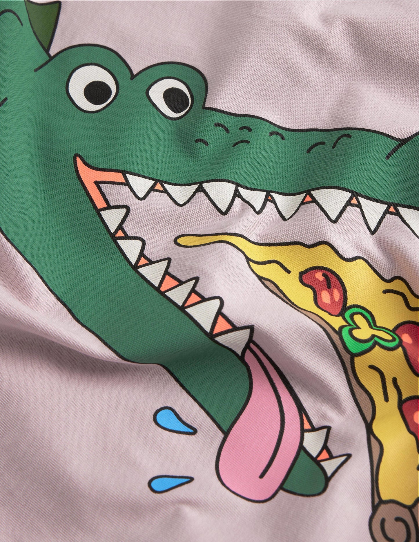 T-Shirt mit fröhlichem Tiermotiv-Französisches Rosa, Krokodil
