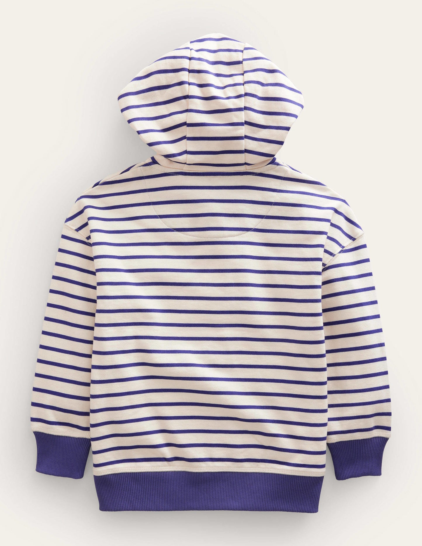 Gestreifte Jersey-Kapuzenjacke-Segelblau/Naturweiß