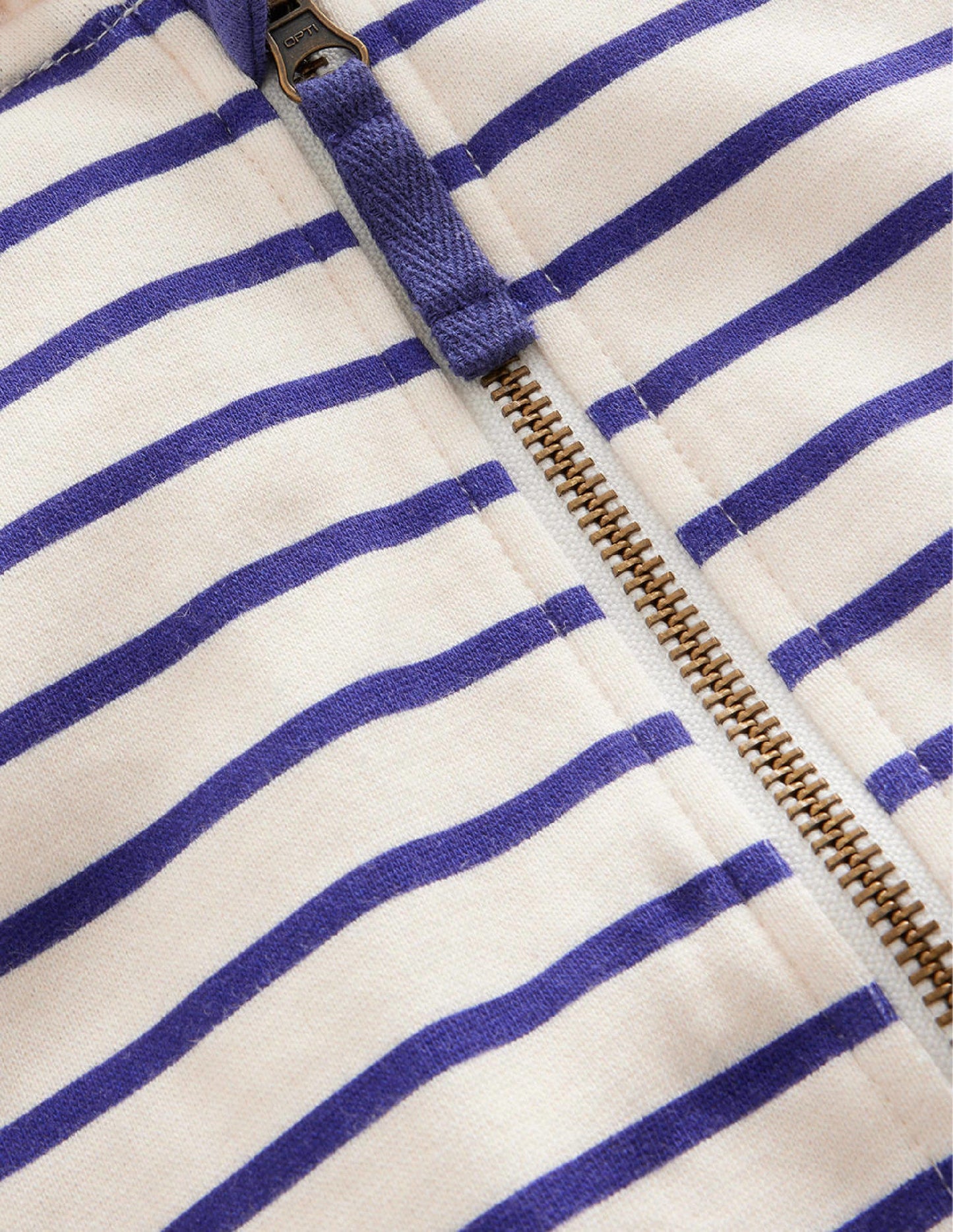 Gestreifte Jersey-Kapuzenjacke-Segelblau/Naturweiß